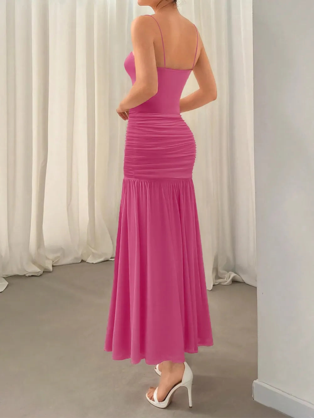 Ruched Maxi Cami Dress – Trendsi | ClozArt