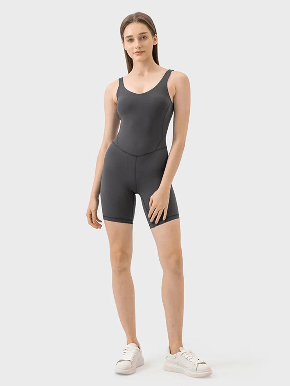 Millennia Wide Strap Active Romper – Trendsi | ClozArt