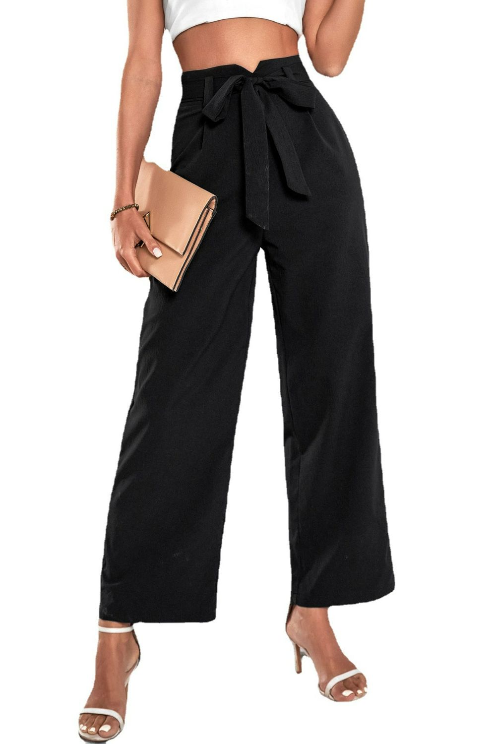 Perfee Belted High-Rise Wide Leg Pants – Trendsi | ClozArt
