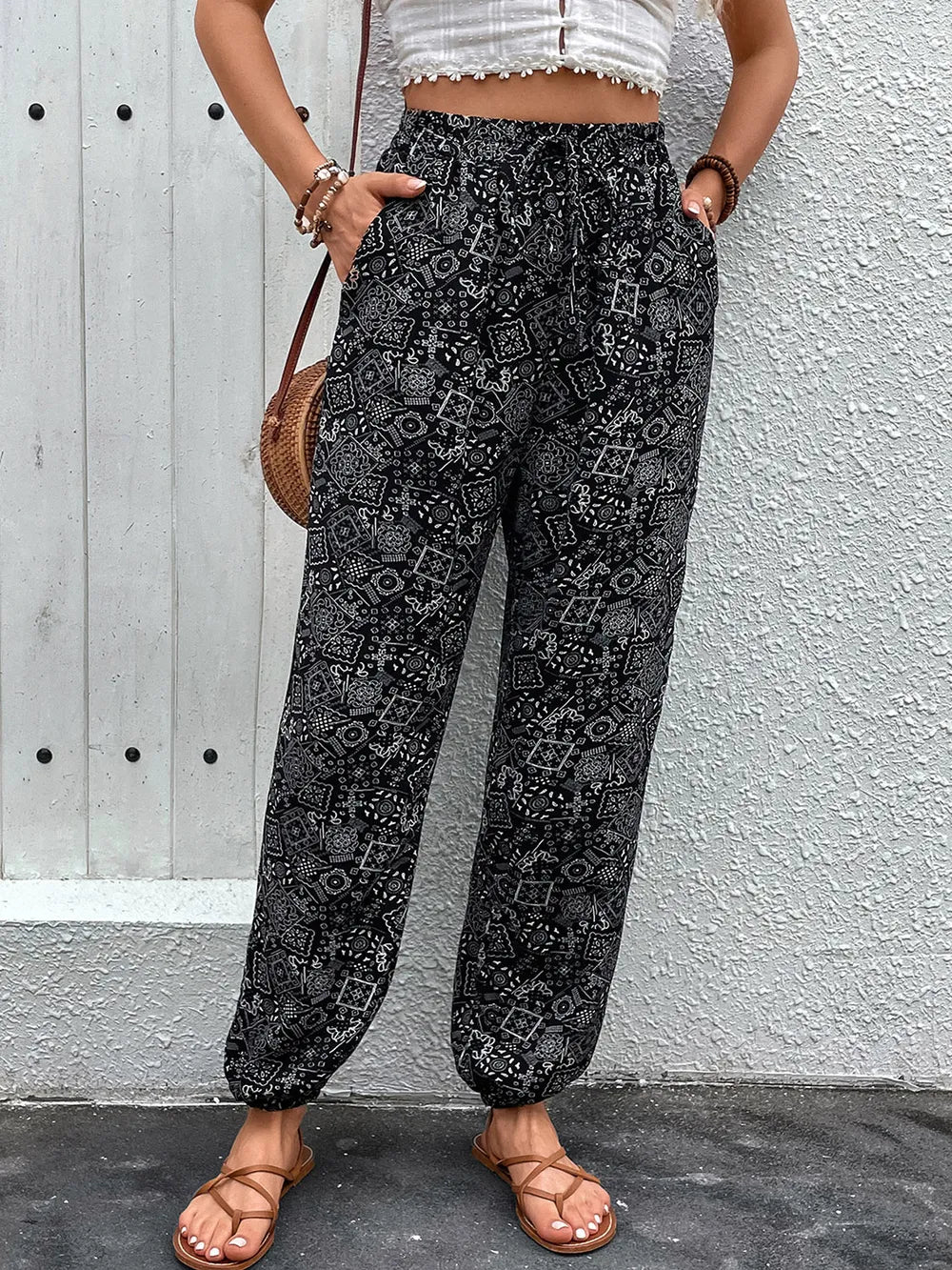 Perfee Printed High Waist Pants – Trendsi | ClozArt