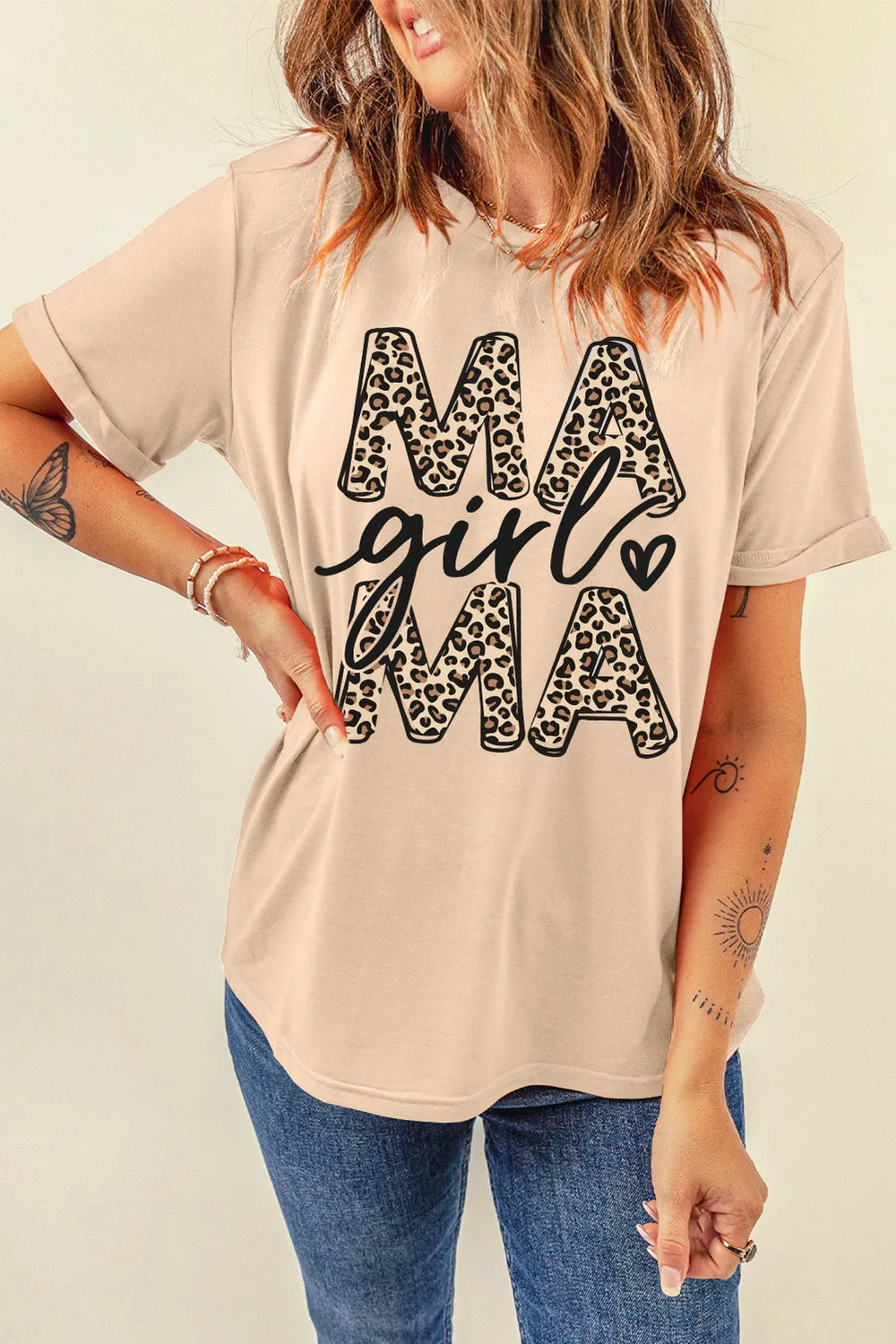 MAMA GIRL Round Neck Short Sleeve T-Shirt – Trendsi | ClozArt