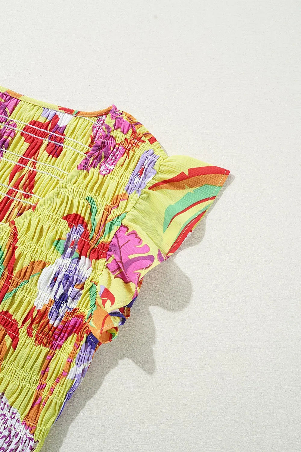 Cheetah Plant Print Shirred Button V Neck Maxi Dress – Trendsi | ClozArt