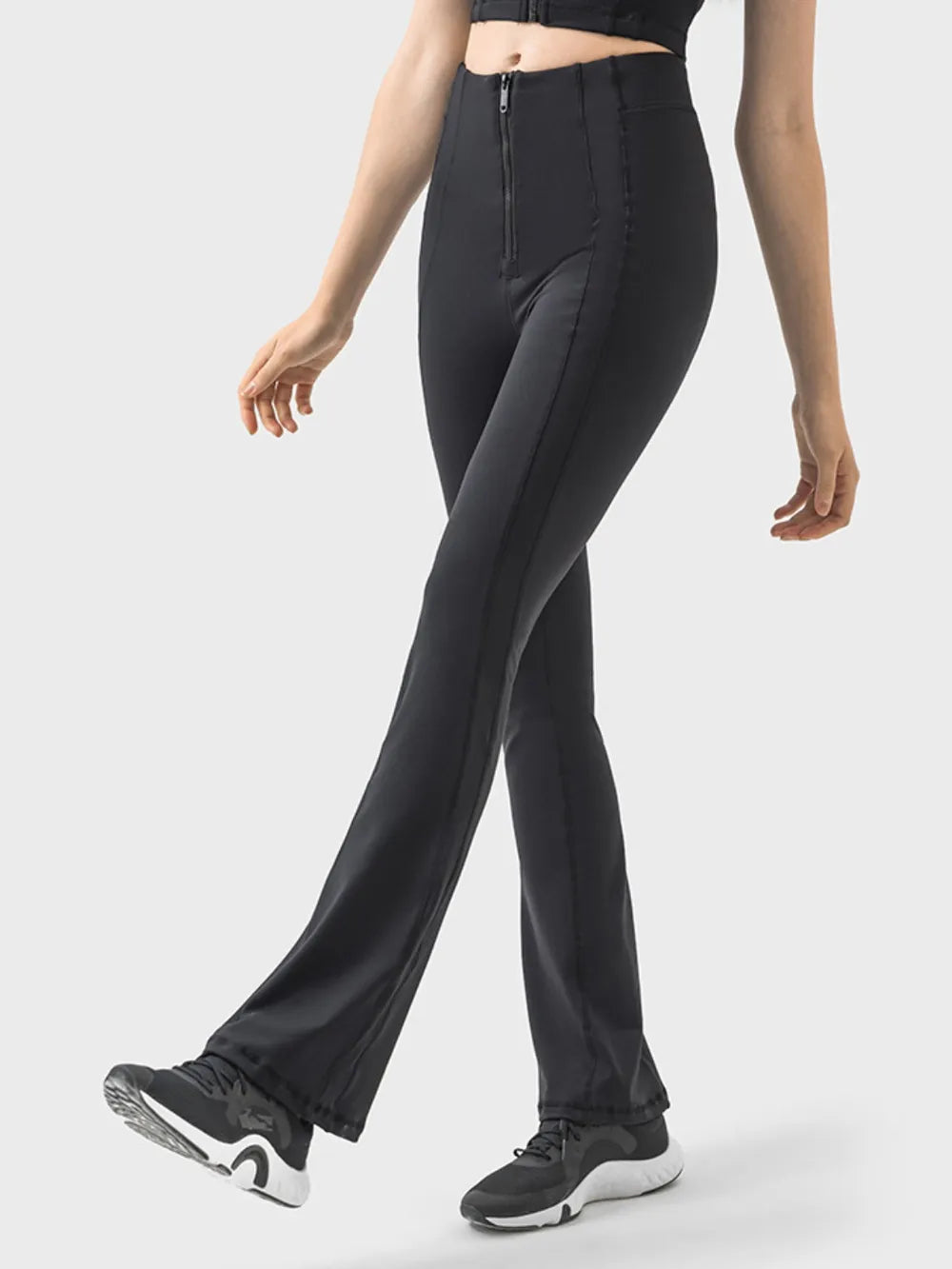 Millennia Zipper Detail High Waist Active Pants – Trendsi | ClozArt
