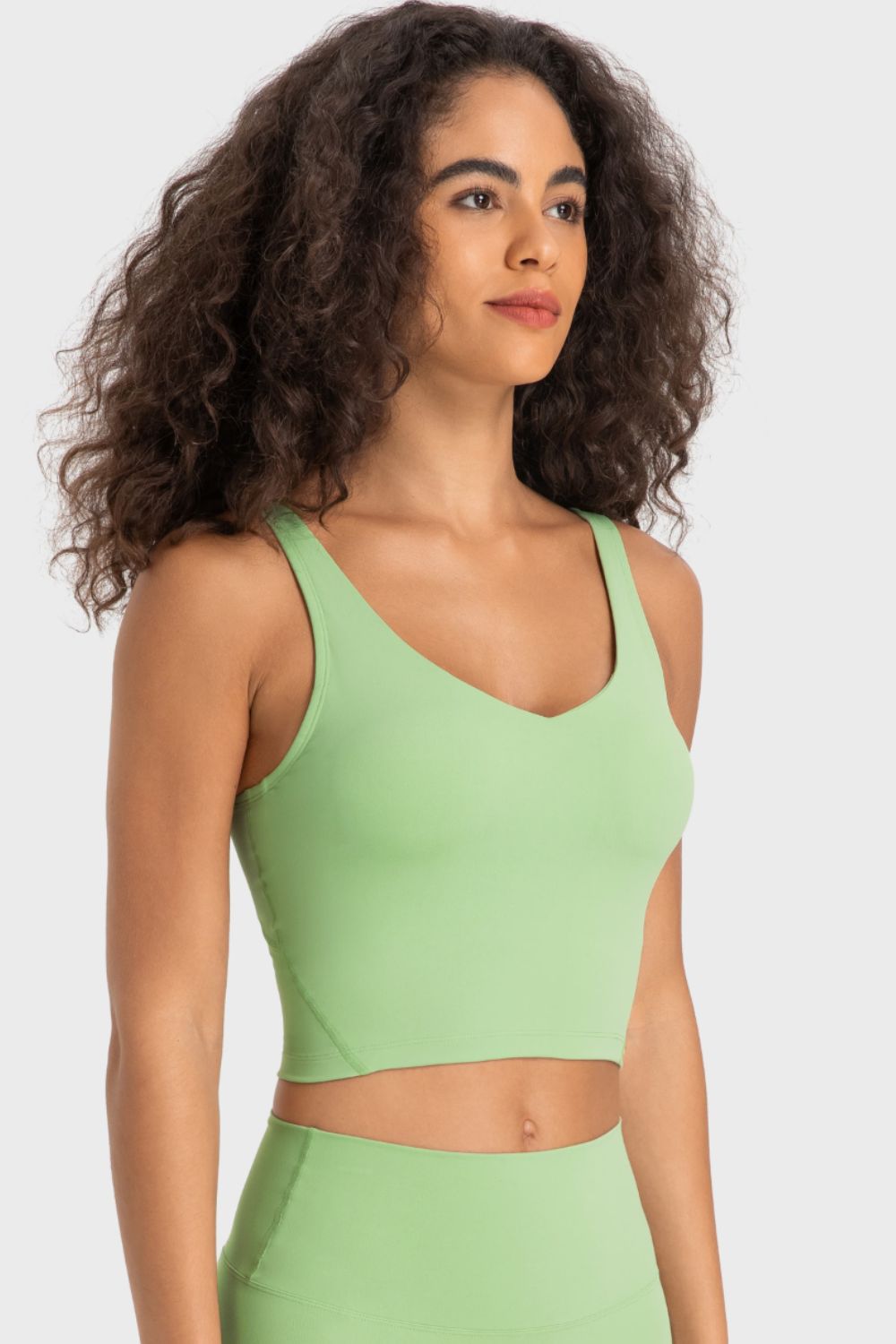 Millennia Deep V-Neck Crop Sports Bra – Trendsi | ClozArt