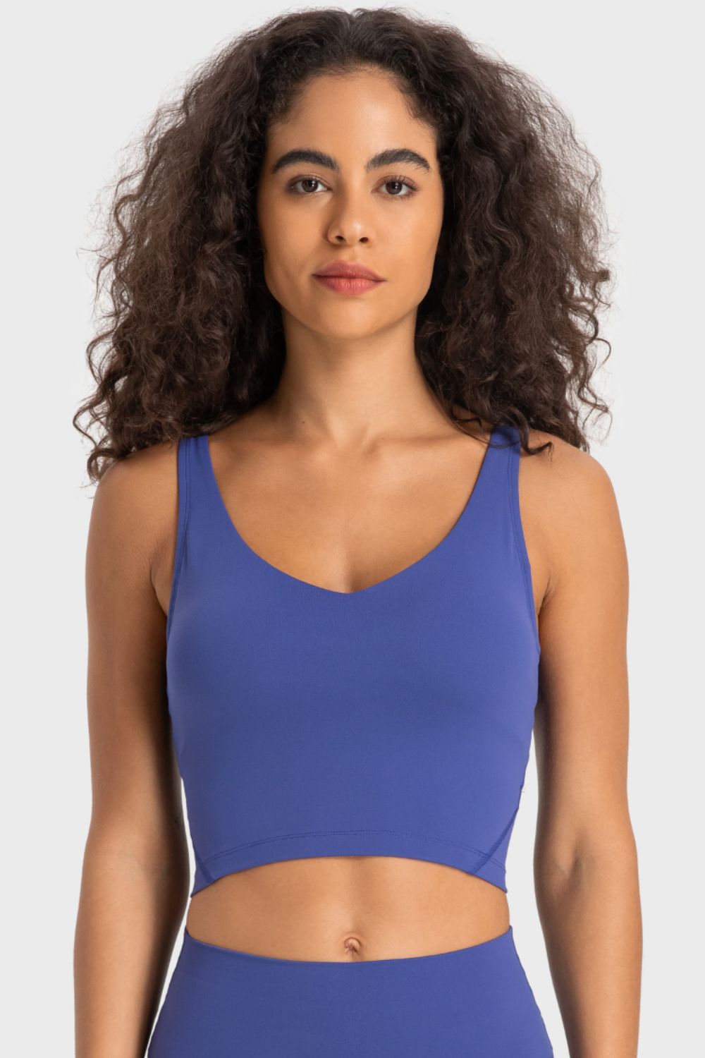 Millennia Deep V-Neck Crop Sports Bra – Trendsi | ClozArt