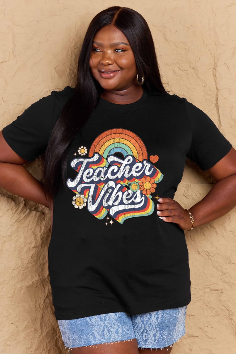 Simply Love Full Size TEACHER VIBES Graphic Cotton T-Shirt – Trendsi | ClozArt