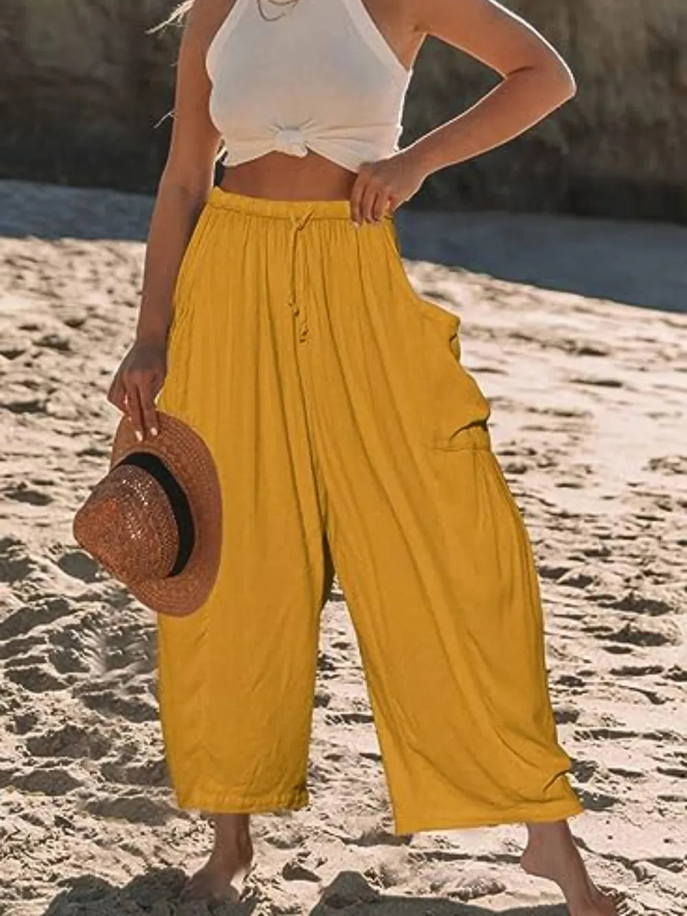 Full Size Wide Leg Pants with Pockets Plus Size – Trendsi | ClozArt
