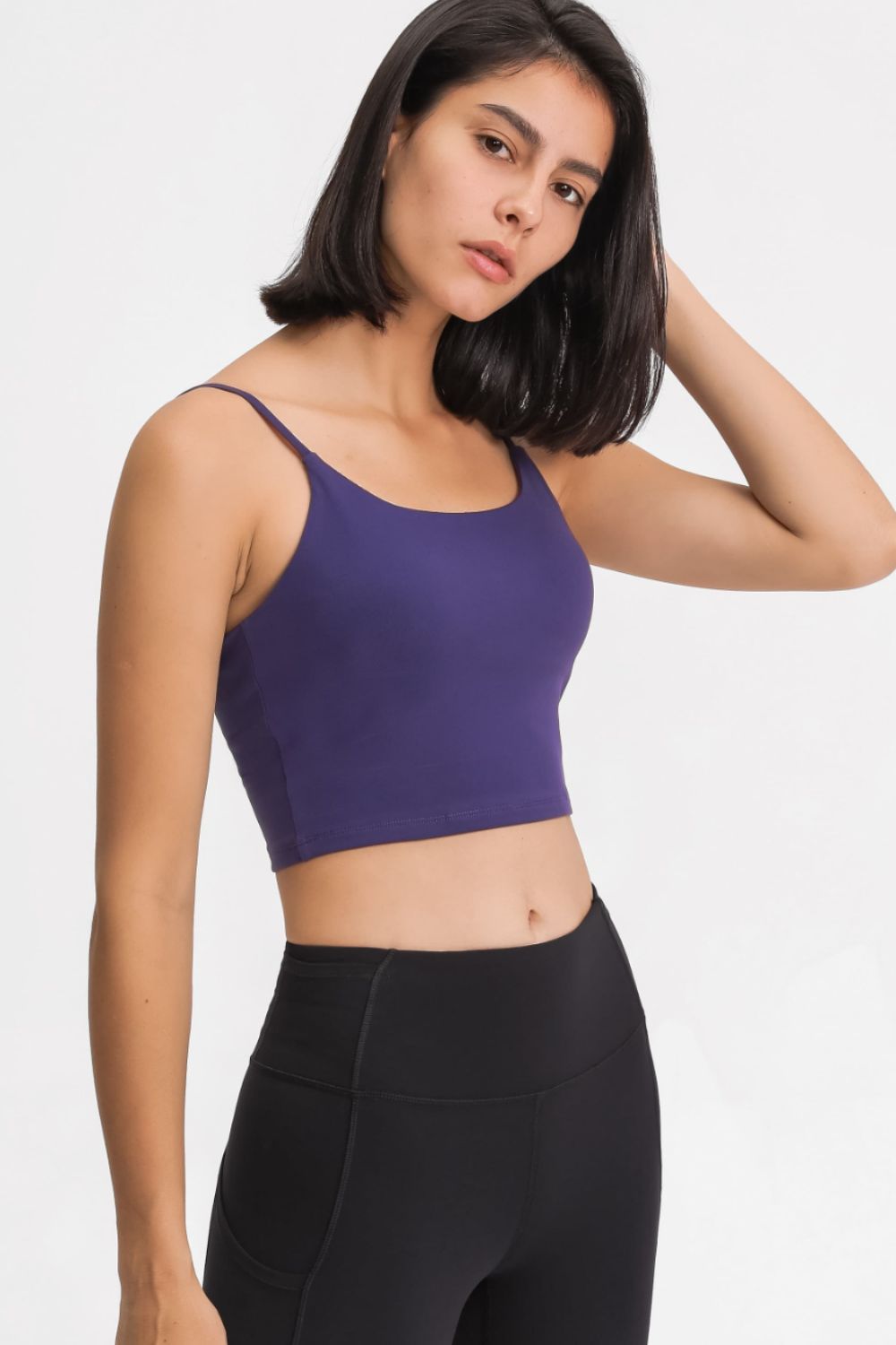Millennia Feel Like Skin Scoop Neck Sports Cami – Trendsi | ClozArt