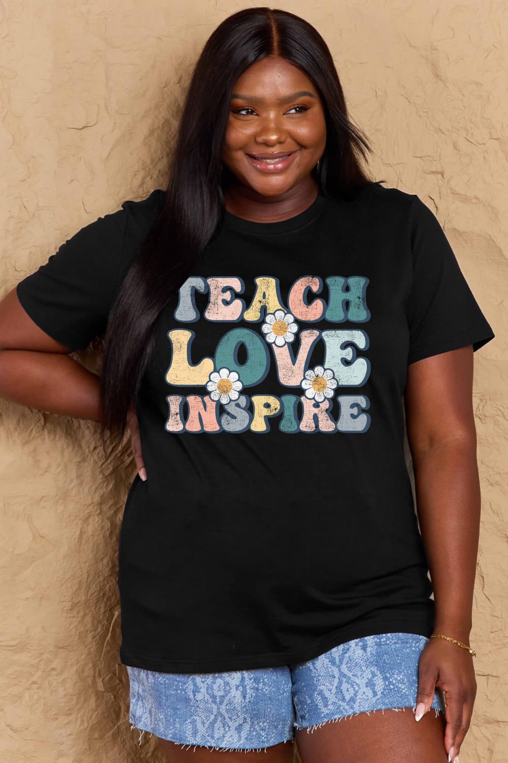 Simply Love Full Size TEACH LOVE INSPIRE Graphic Cotton T-Shirt – Trendsi | ClozArt