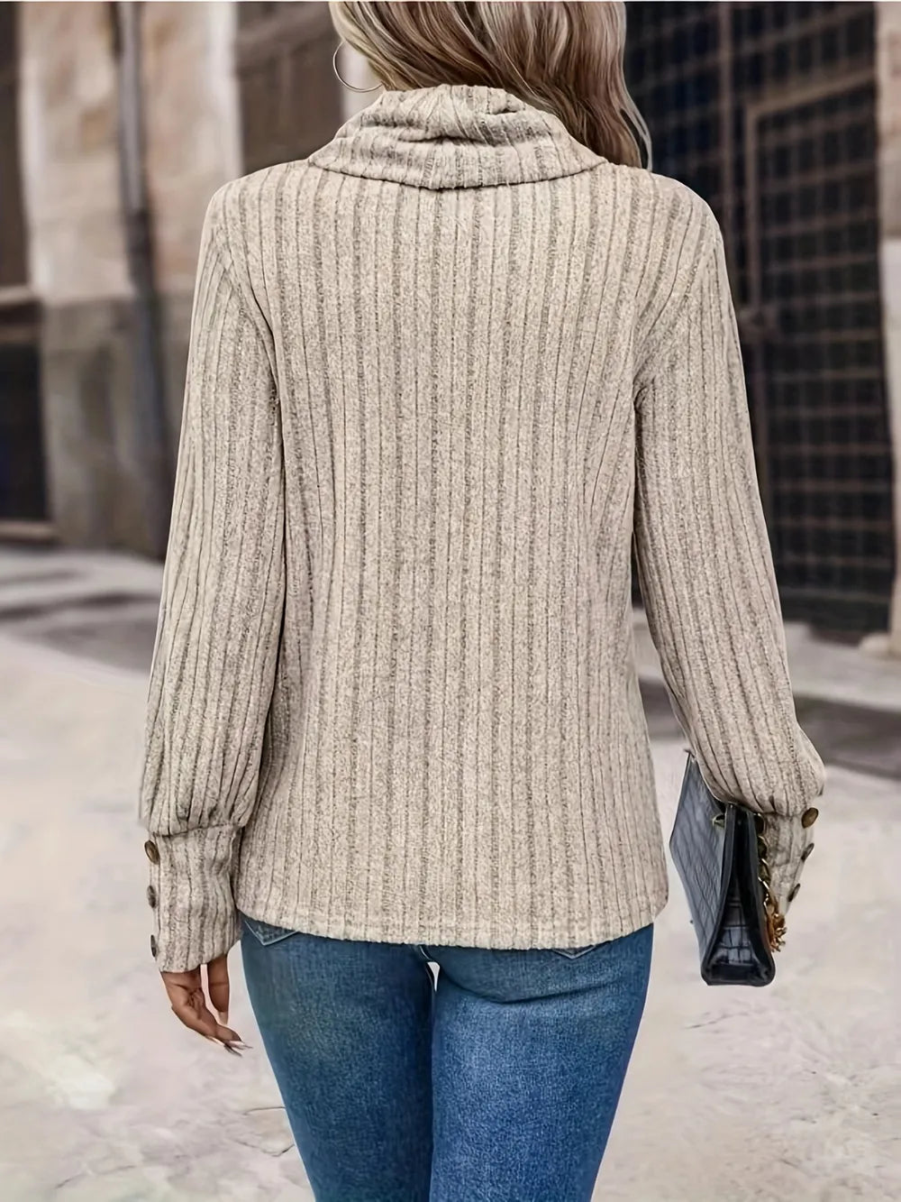 Turtleneck Long Sleeve T-Shirt – Trendsi | ClozArt
