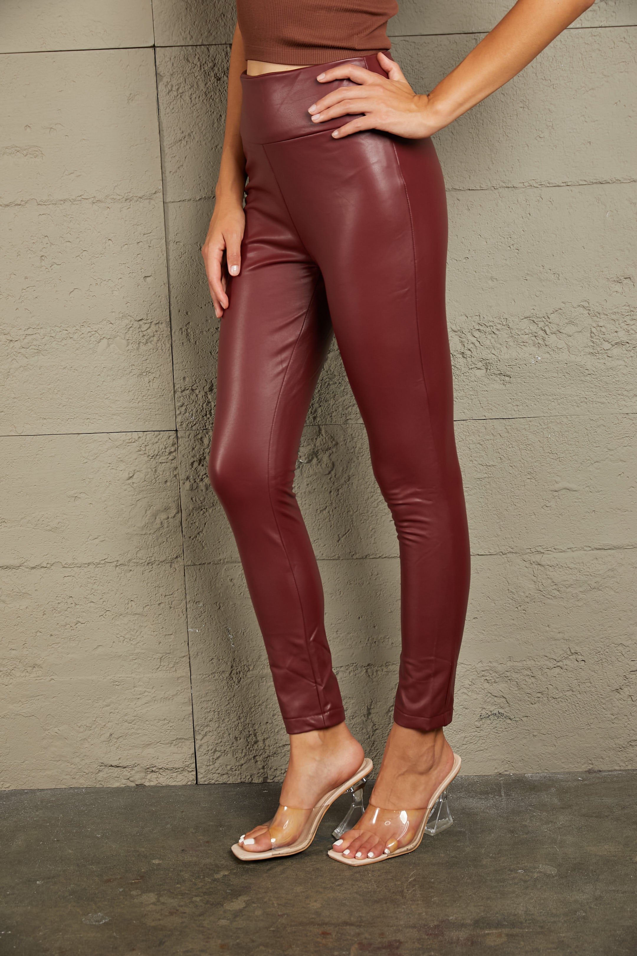Ivy Lane PU High Waist Straight Pants – Trendsi | ClozArt