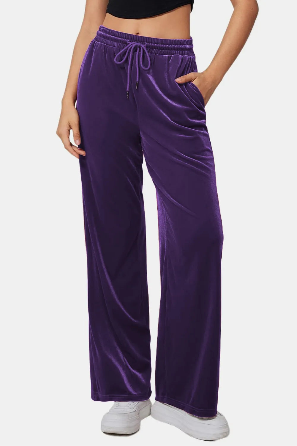 Drawstring Elastic Waist Straight Leg Pants – Trendsi | ClozArt