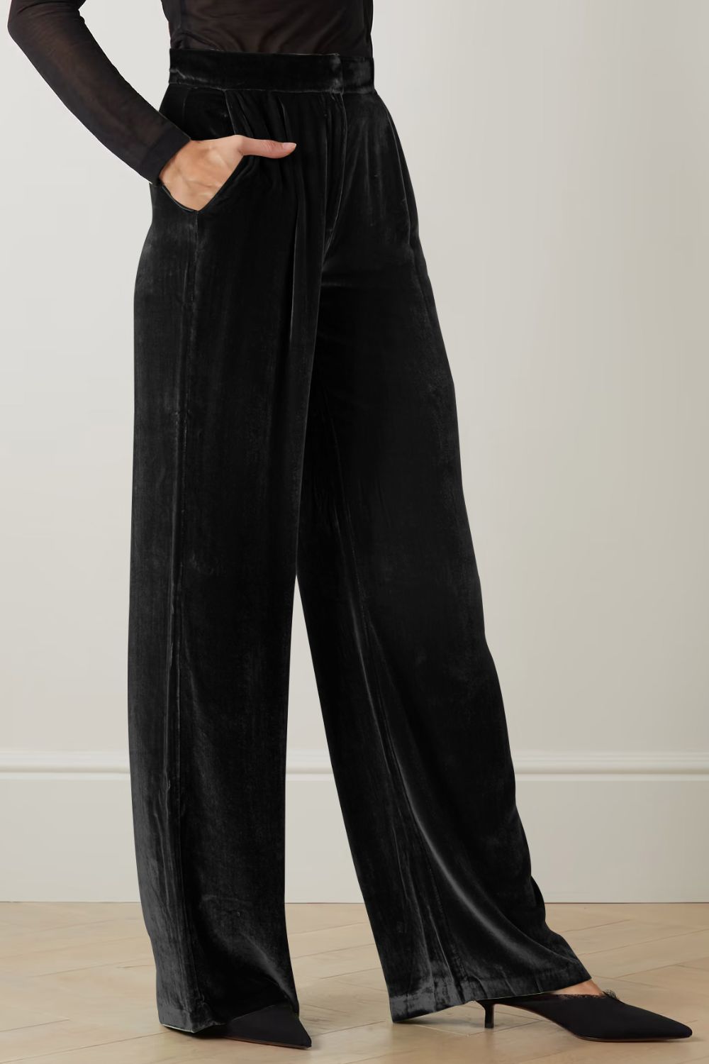 Loose Fit High Waist Long Pants with Pockets – Trendsi | ClozArt