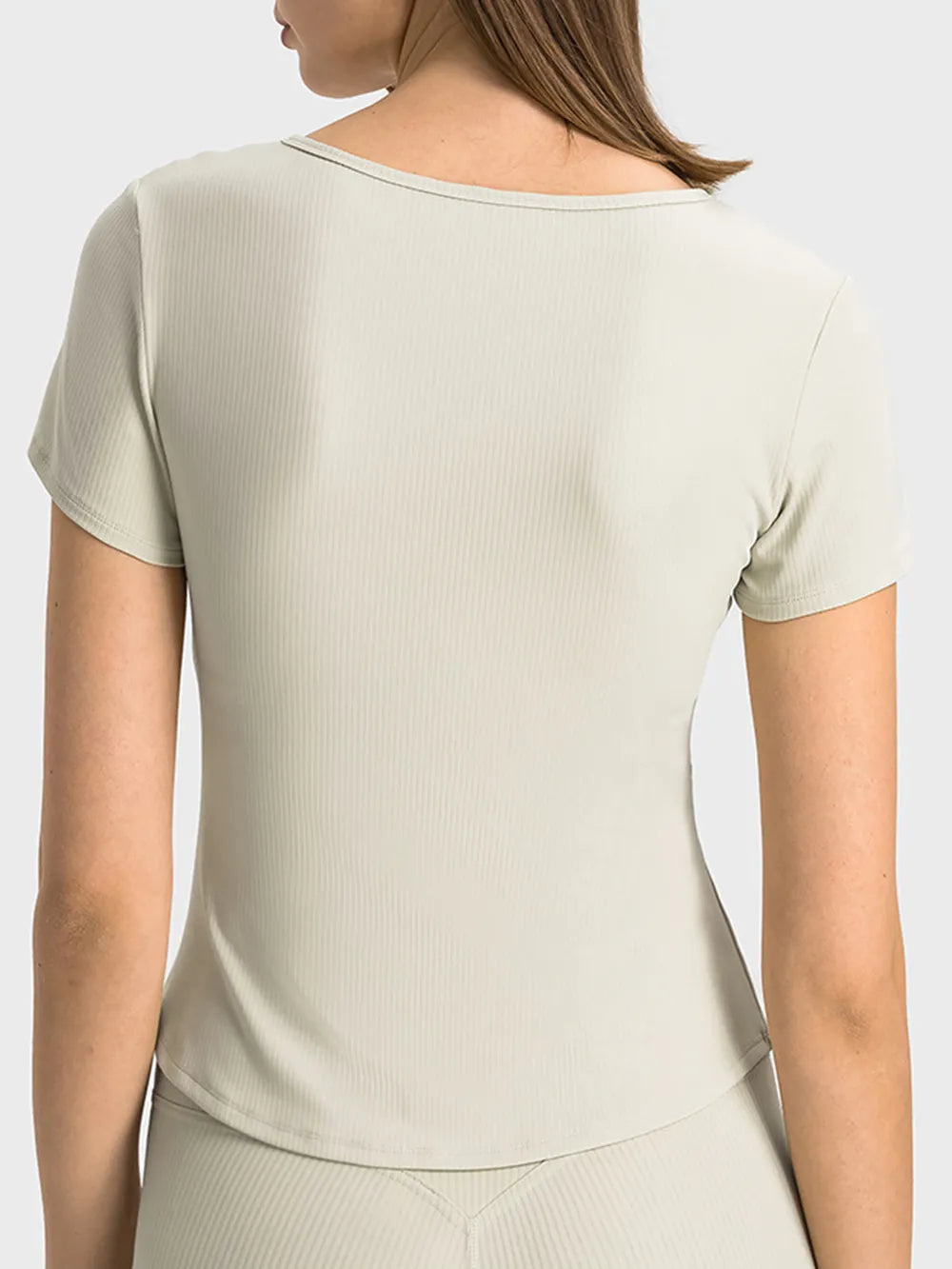 Millennia Notched Short Sleeve Active T-Shirt – Trendsi | ClozArt