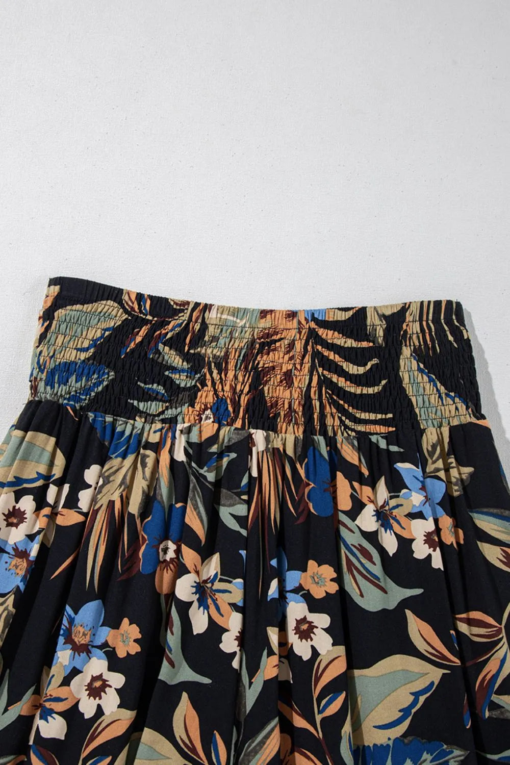 Floral Shirred High Waist Wide Leg Pants with Tie – Trendsi | ClozArt