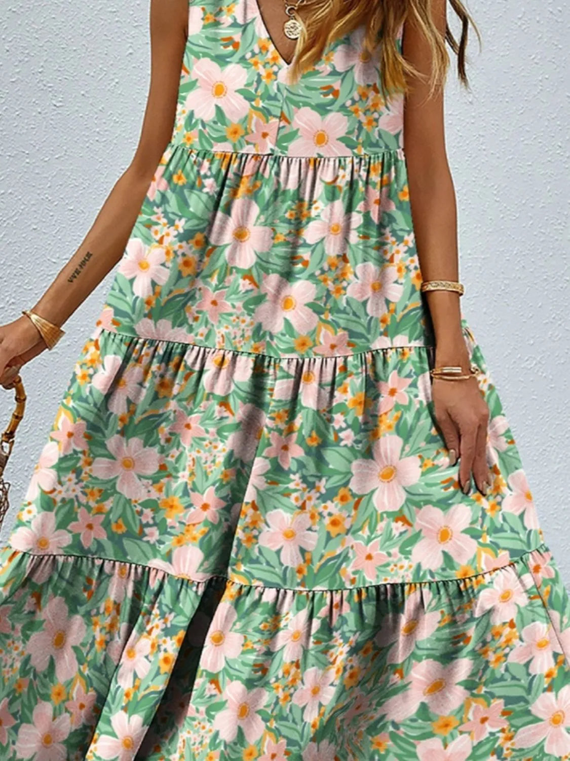 Floral Tiered Maxi Tank Dress – Trendsi | ClozArt