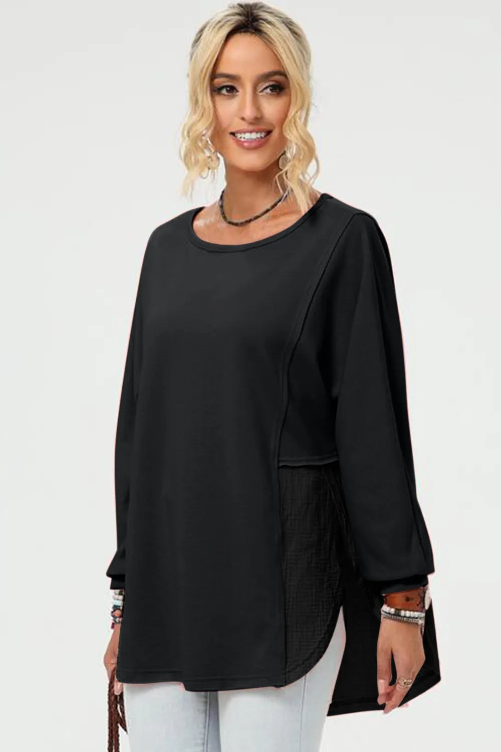 Double Take Full Size Long Sleeve High-Low T-Shirt – Trendsi | ClozArt