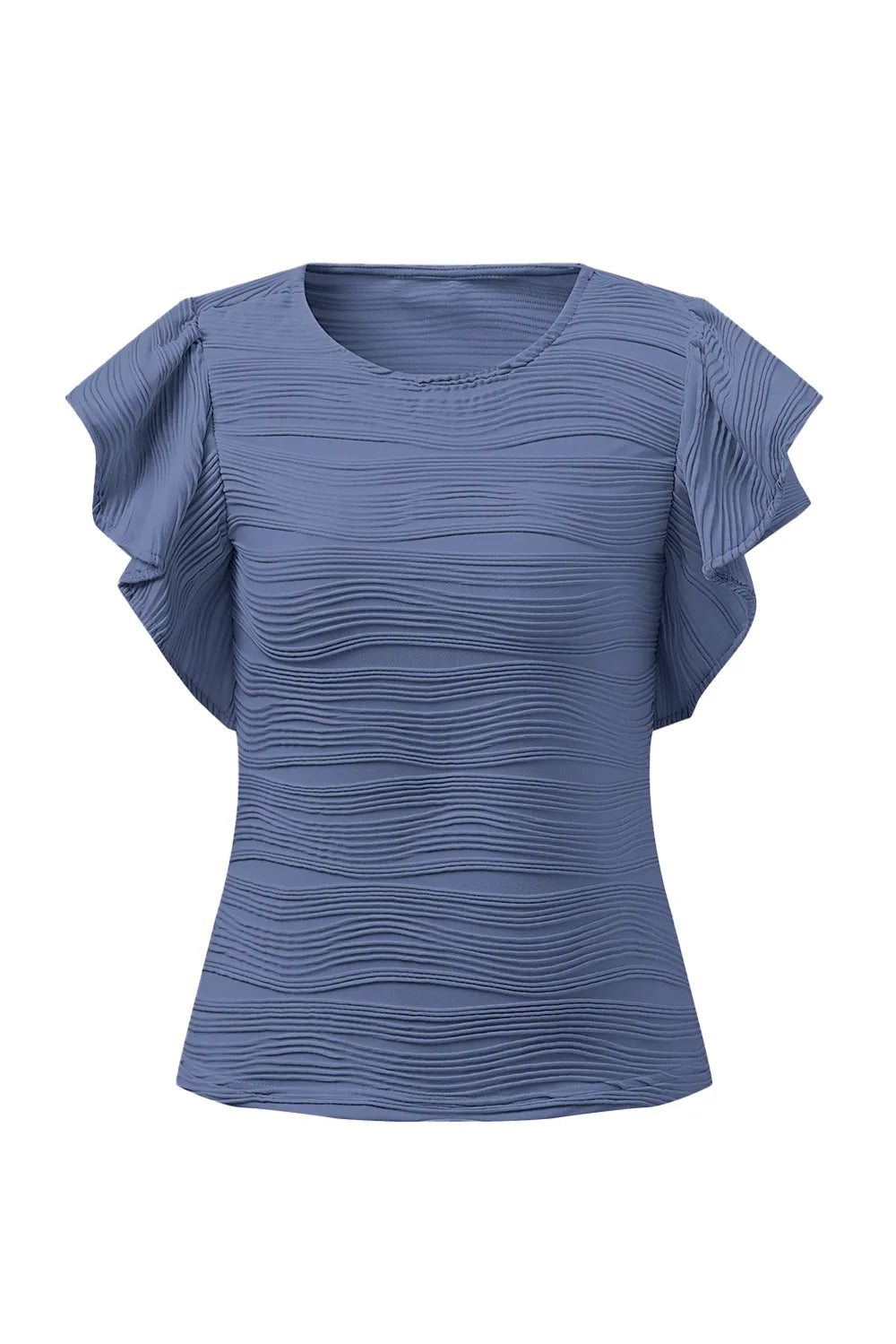 Textured Round Neck Cap Sleeve Top – Trendsi | ClozArt