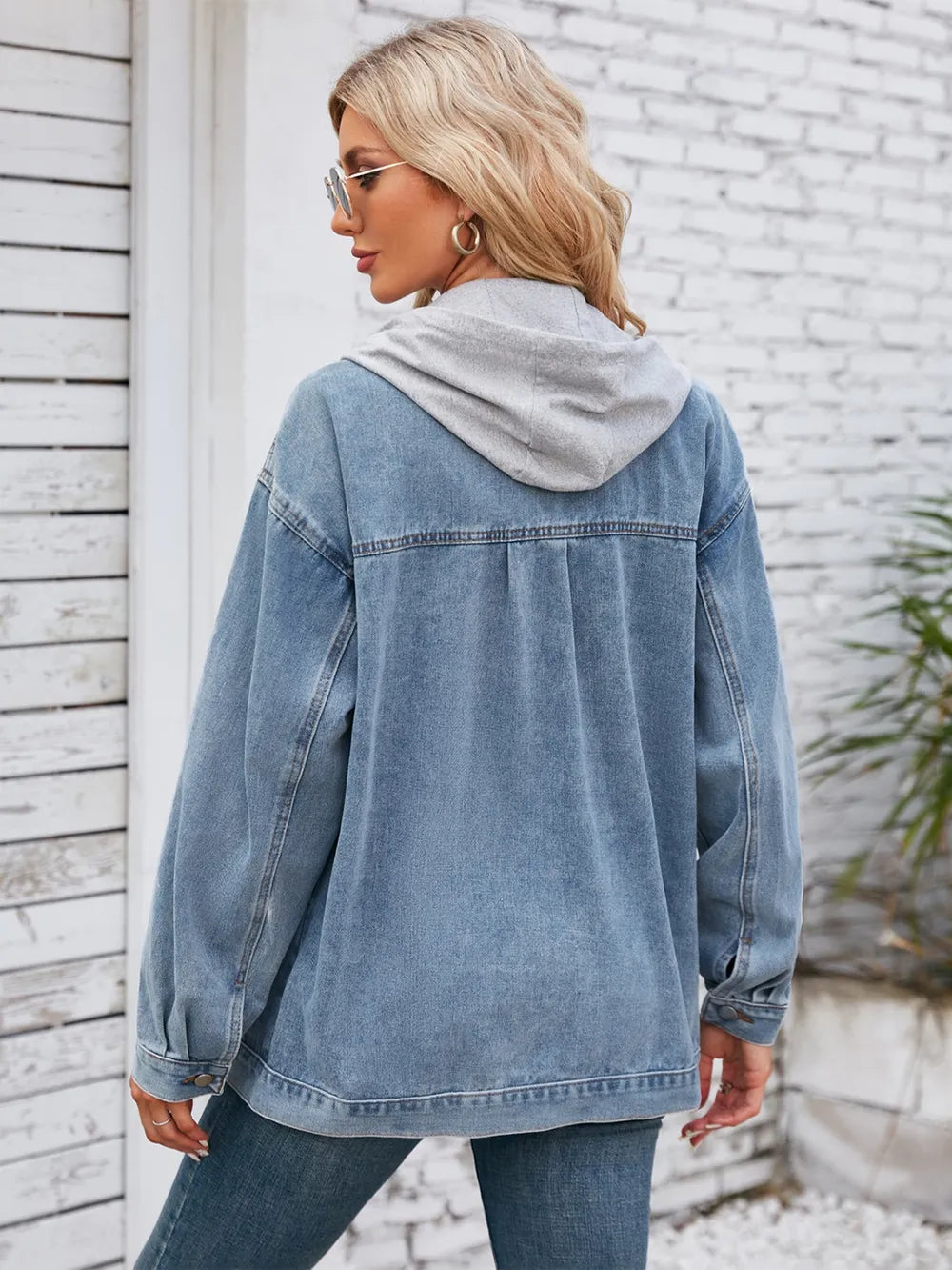 Pocketd Button Up Detachable Hooded Denim Jacket – Trendsi | ClozArt