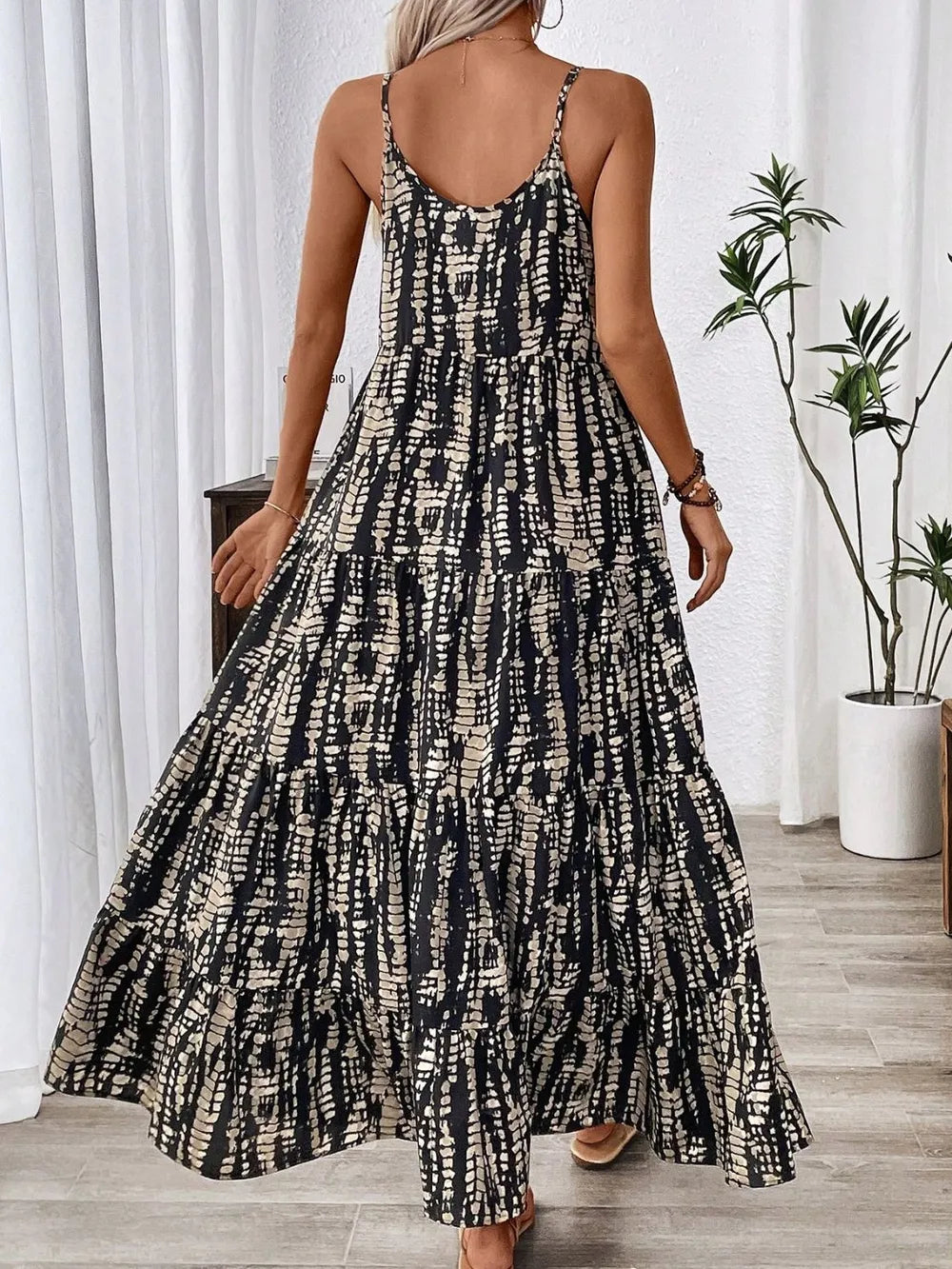 Printed Scoop Neck Maxi Cami Dress – Trendsi | ClozArt