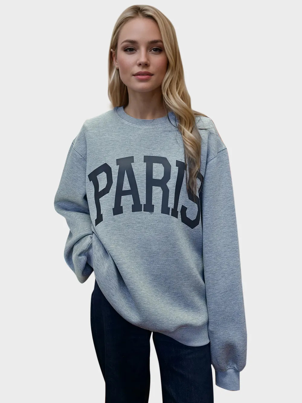 Basic Bae PARIS Round Neck Long Sleeve Air Scuba Sweatshirt – Trendsi | ClozArt