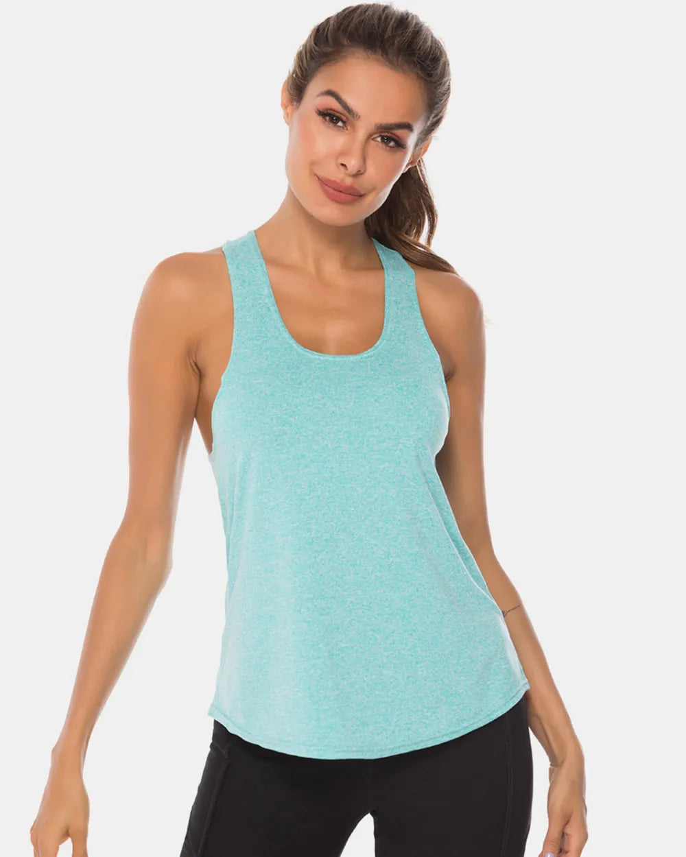Full Size Scoop Neck Wide Strap Active Tank – Trendsi | ClozArt