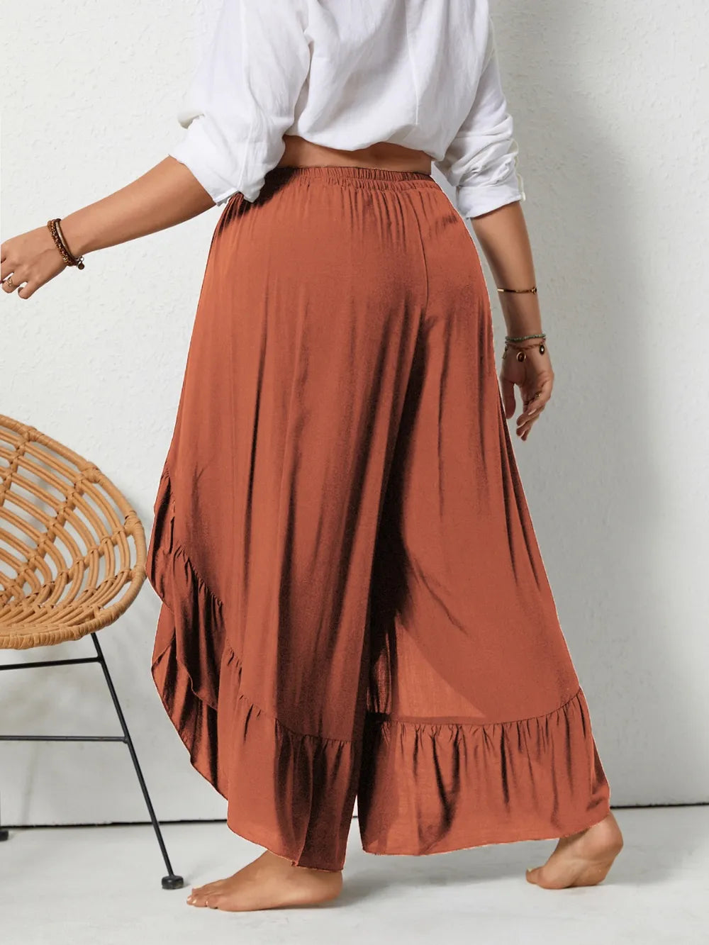 Plus Size Ruffled Wide Leg Pants – Trendsi | ClozArt