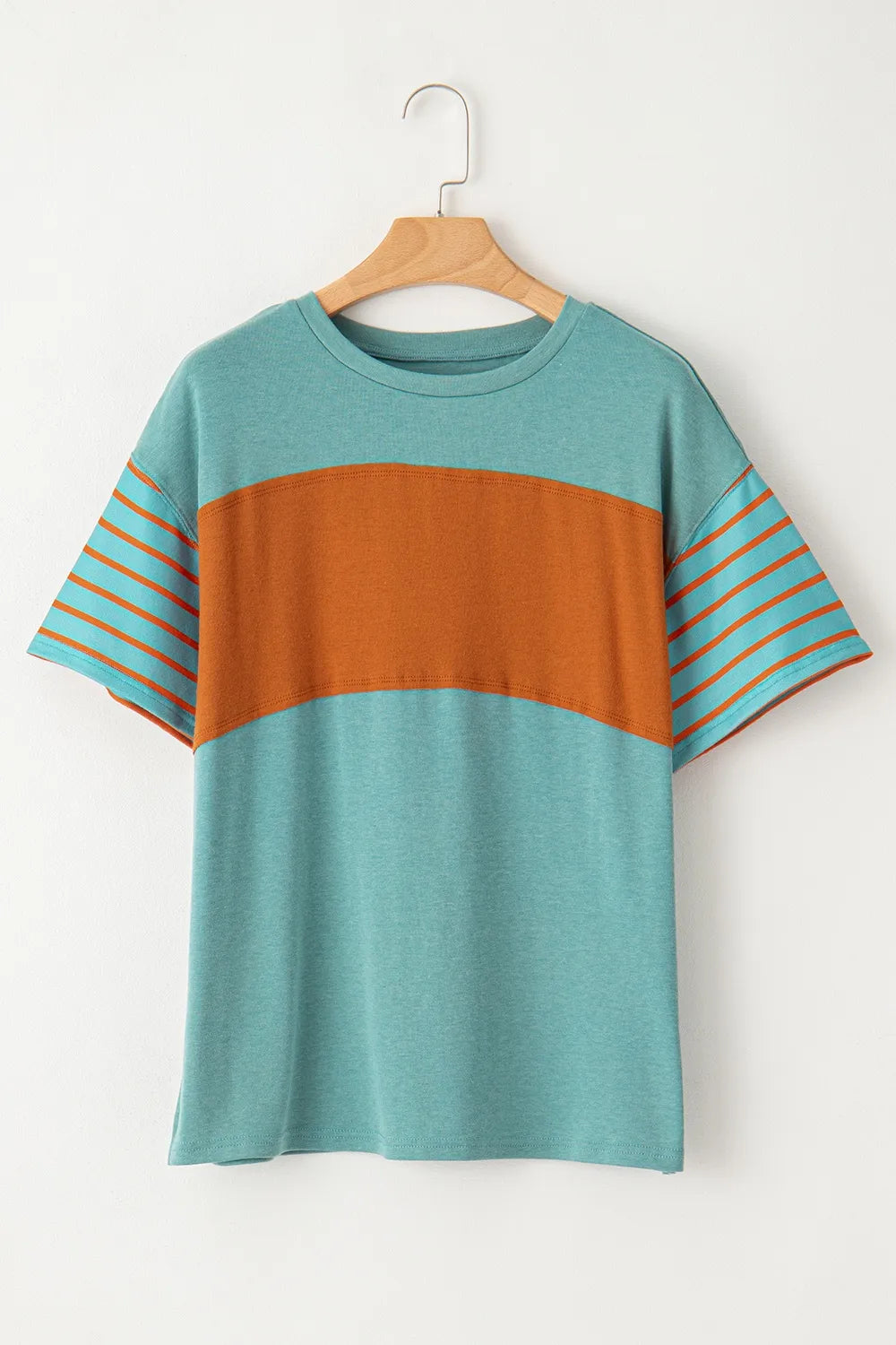 Striped Round Neck Short Sleeve T-Shirt – Trendsi | ClozArt