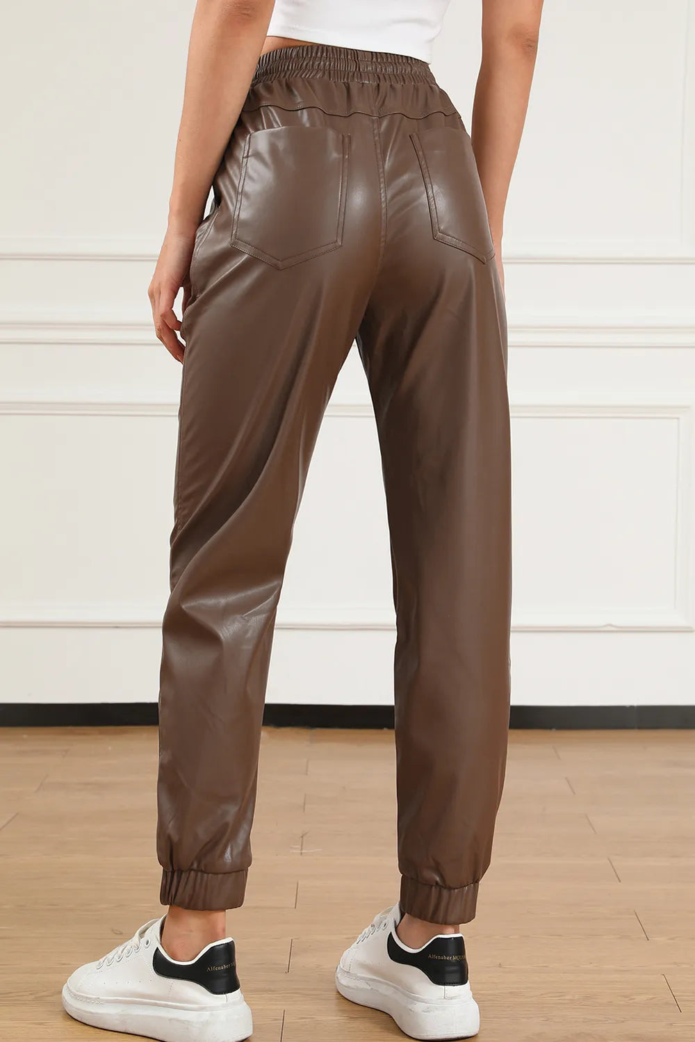 Drawstring PU Leather Pants – Trendsi | ClozArt