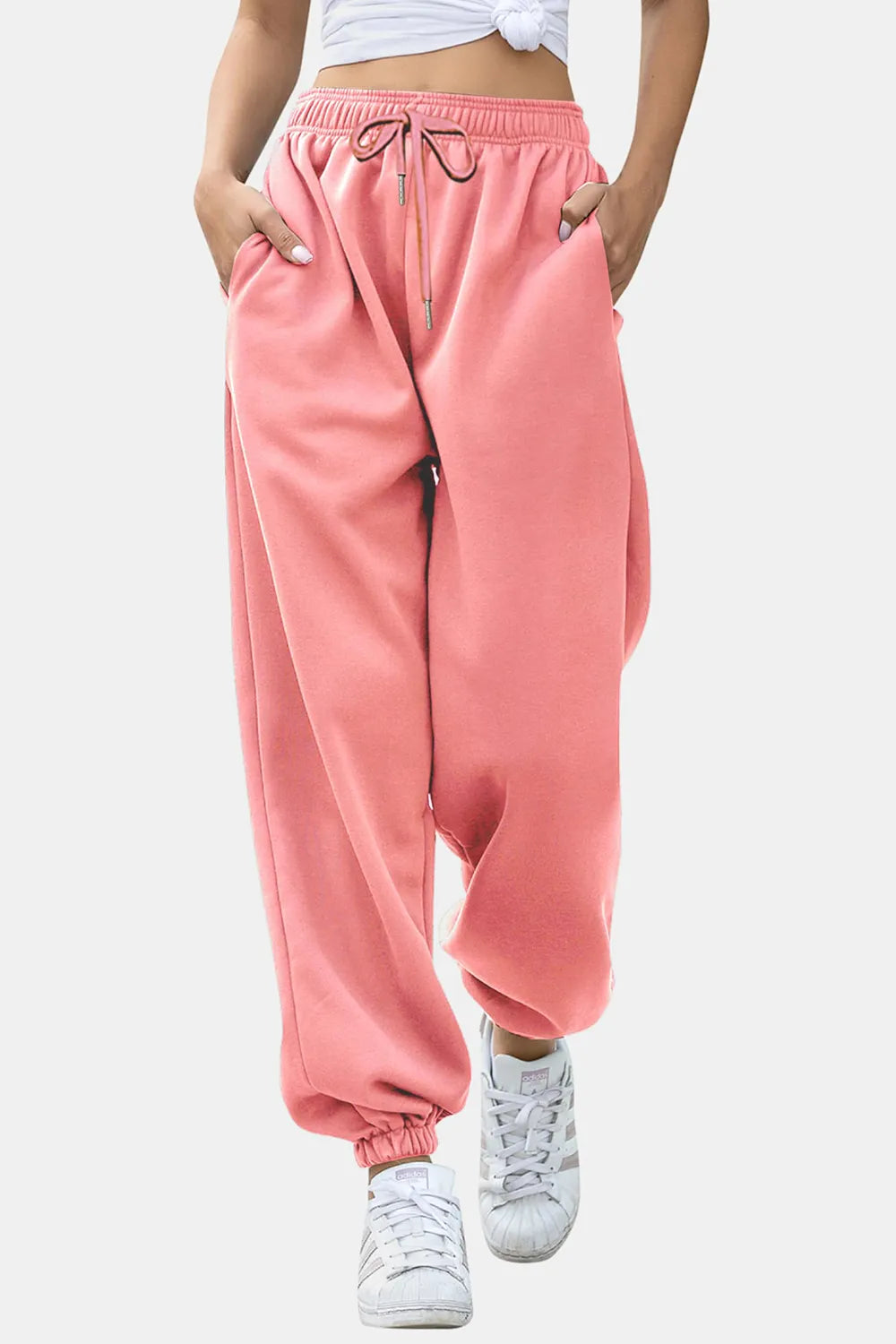 Elastic Waist Joggers with Pockets – Trendsi | ClozArt