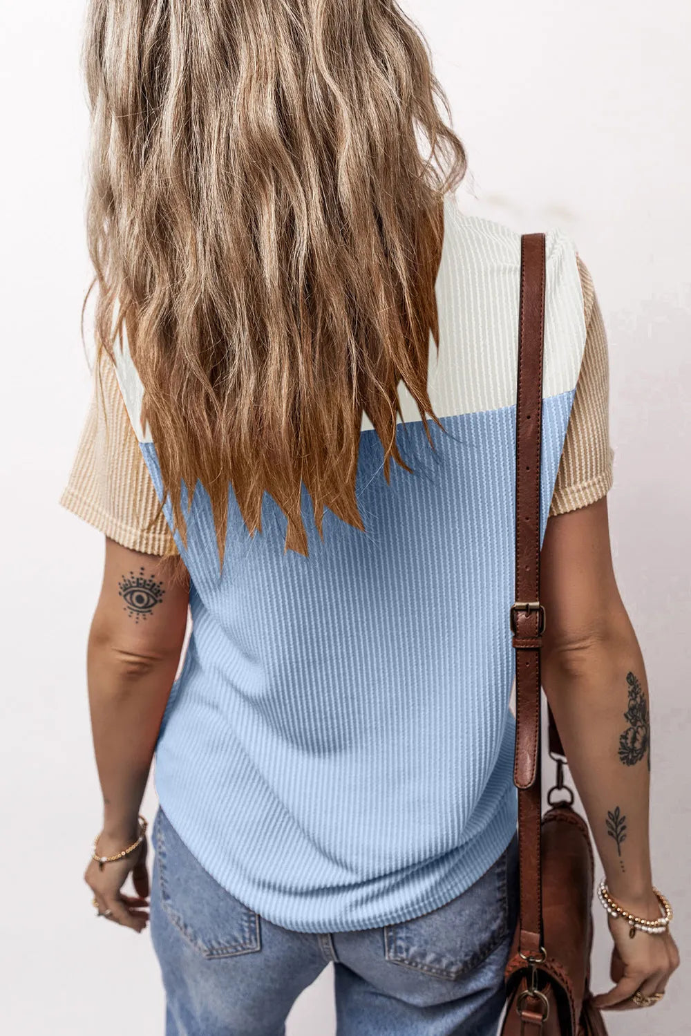 Color Block Round Neck Short Sleeve T-Shirt – Trendsi | ClozArt