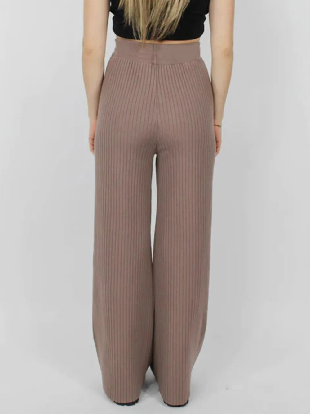 Ribbed Wide Leg Sweater Pants – Trendsi | ClozArt