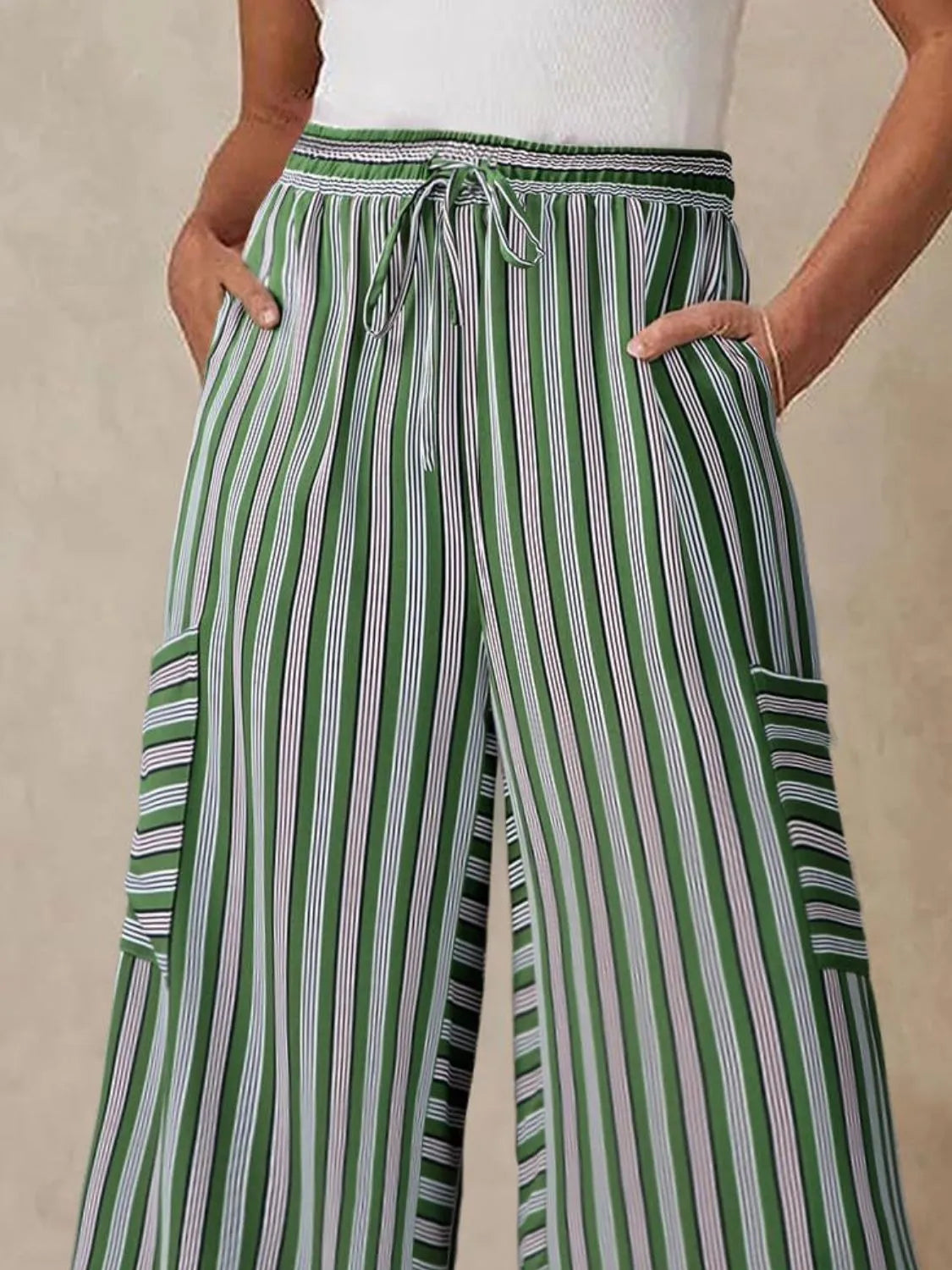 Contrast Striped Wide leg Pants – Trendsi | ClozArt