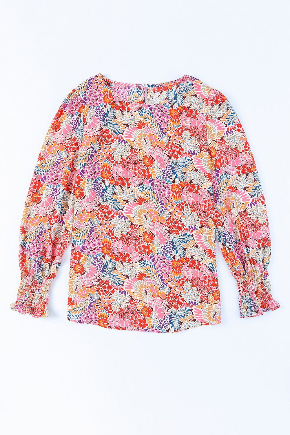 Floral Print Long Puff Sleeve Blouse – Trendsi | ClozArt