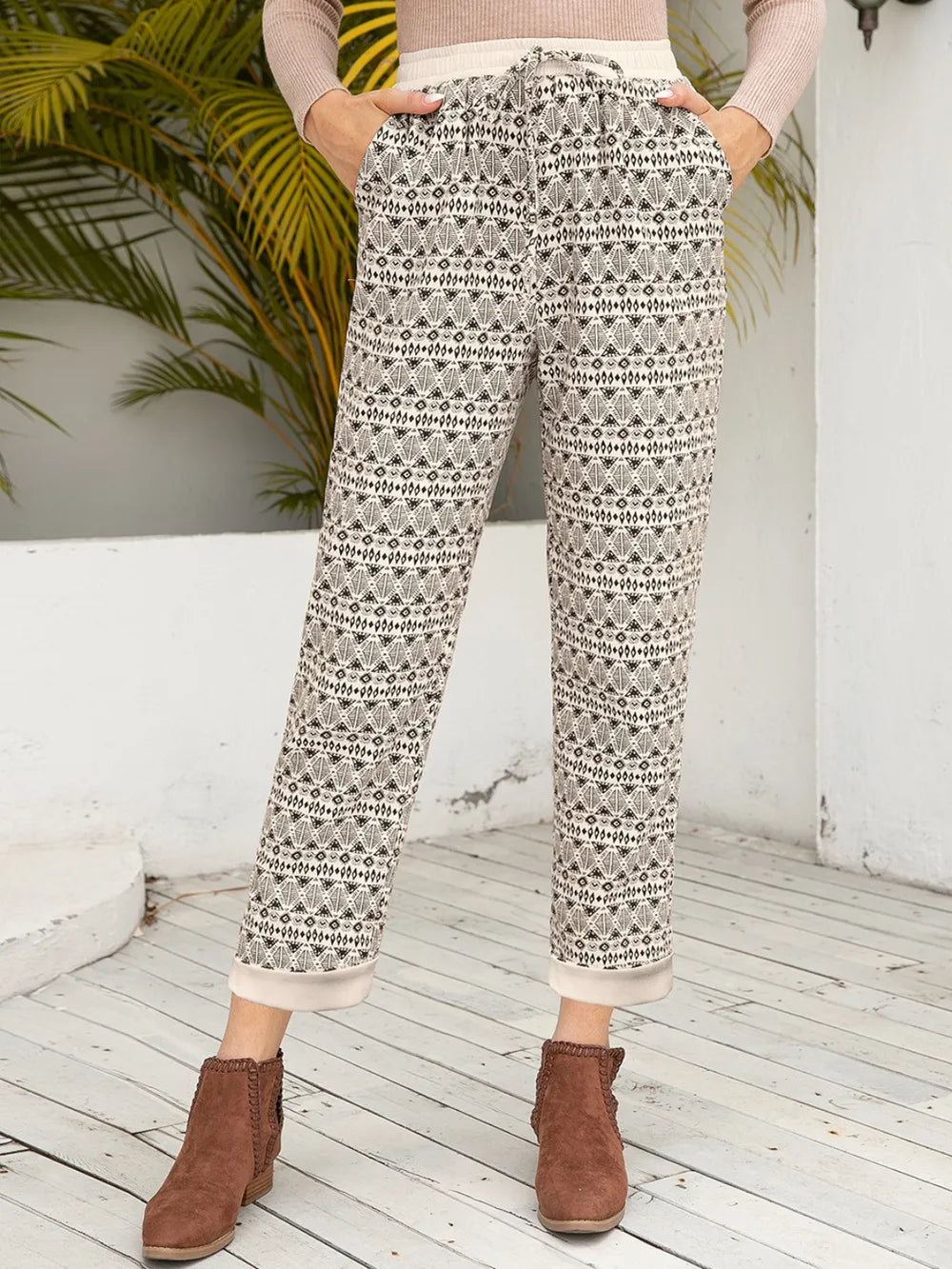 Ivy Lane Tied Printed Pants with Pockets – Trendsi | ClozArt