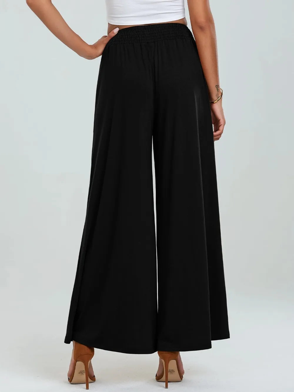 Pocketed Elastic Waist Wide Leg Pants – Trendsi | ClozArt