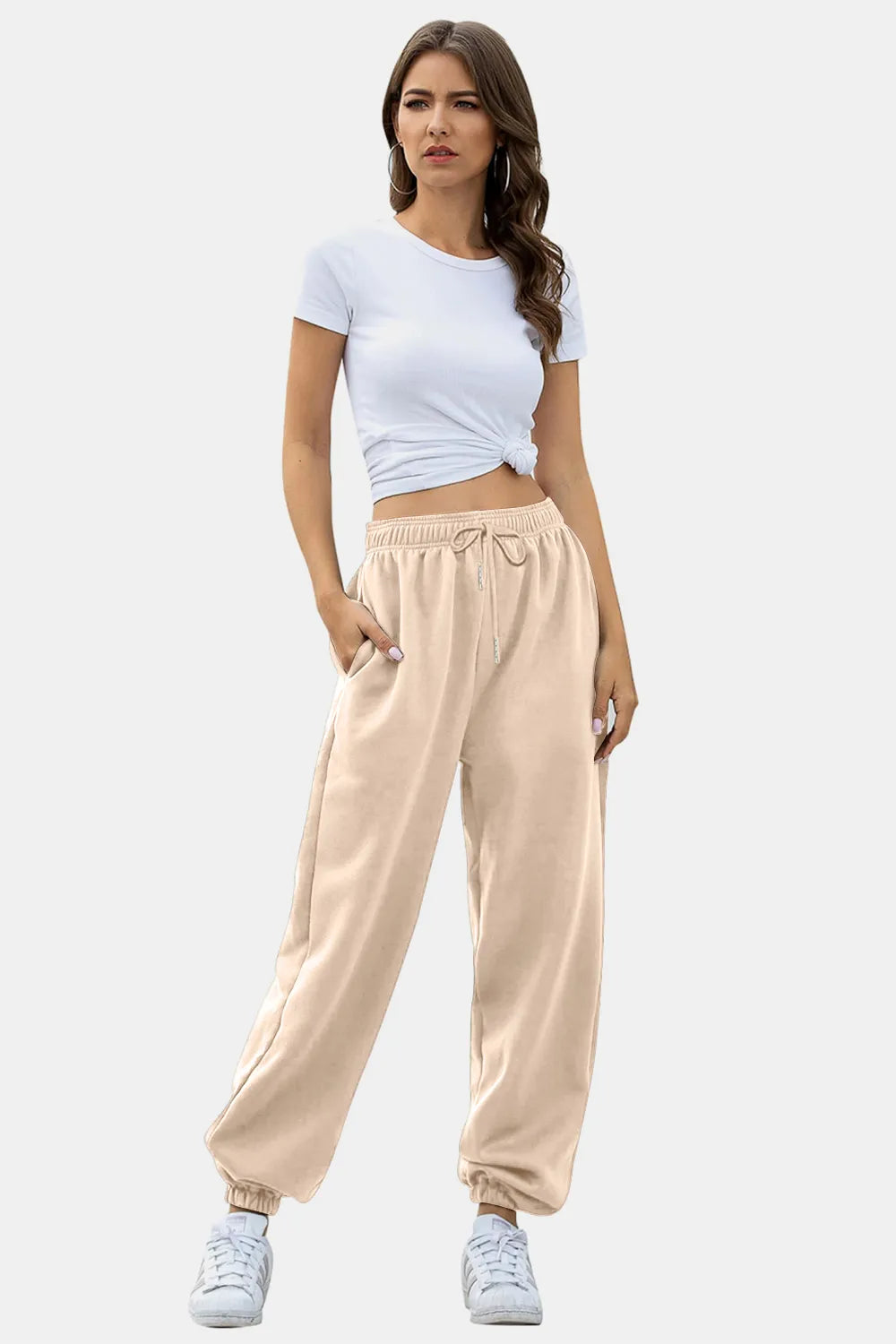 Elastic Waist Joggers with Pockets – Trendsi | ClozArt