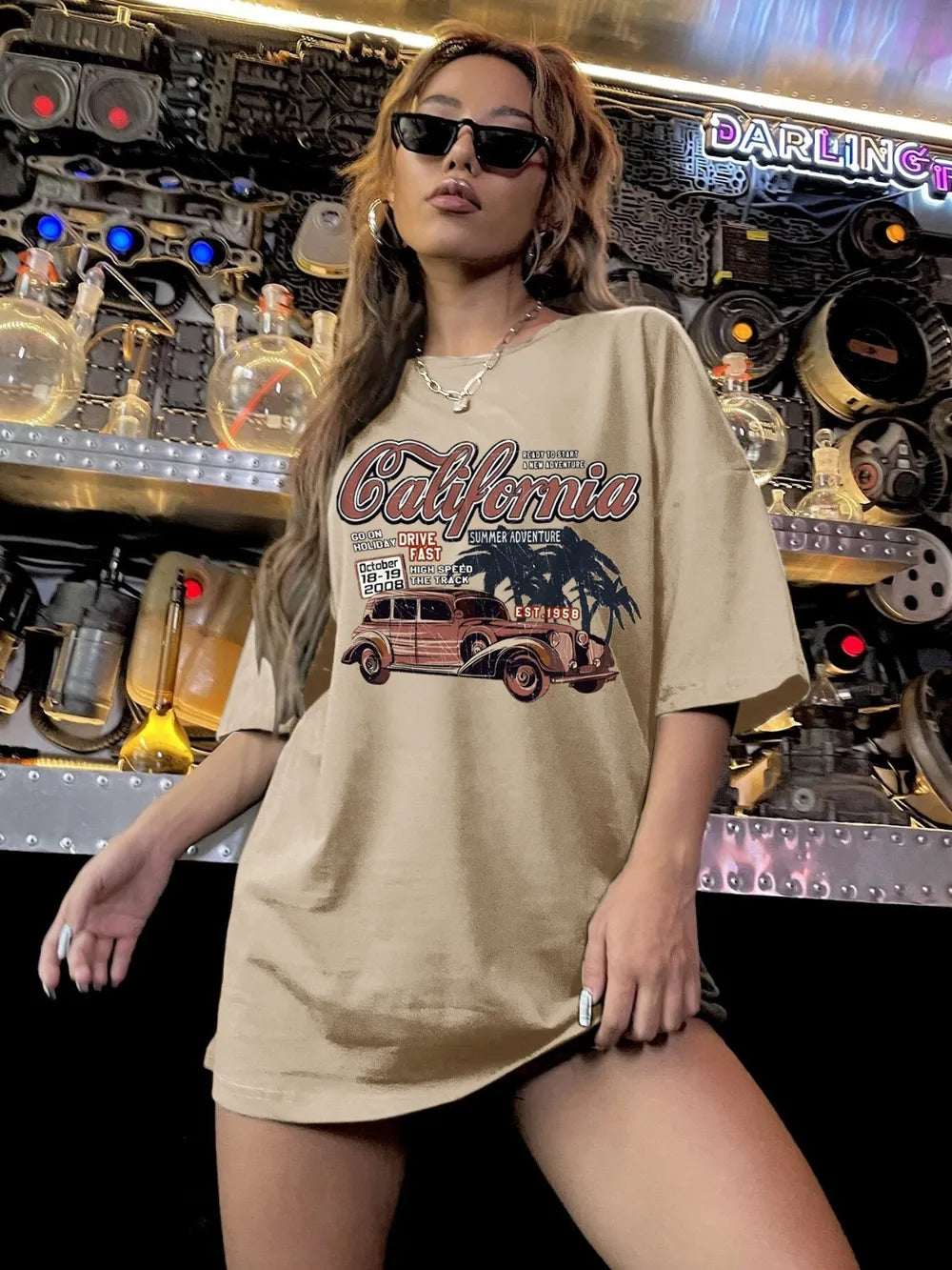 Car Graphic Round Neck Half Sleeve T-Shirt – Trendsi | ClozArt