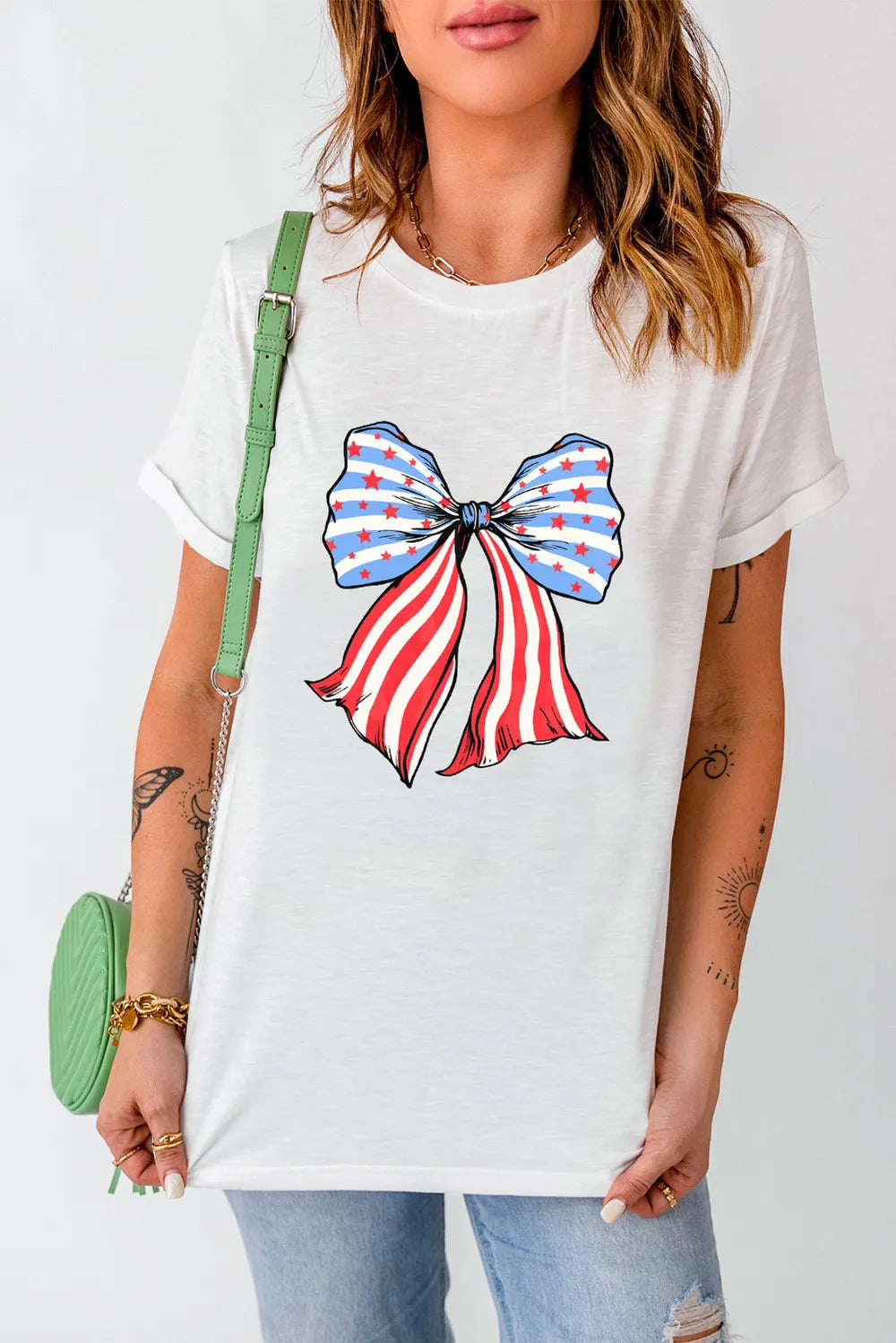 Bow Graphic Round Neck Short Sleeve T-Shirt – Trendsi | ClozArt