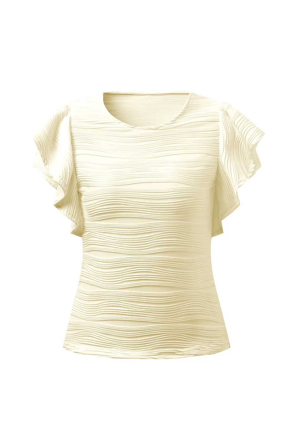Textured Round Neck Cap Sleeve Top – Trendsi | ClozArt