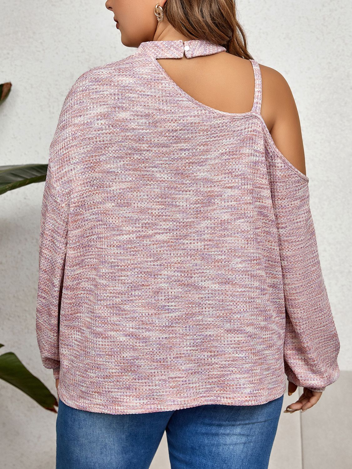 Honey Plus Size Mock Neck Cutout Shoulder Blouse – Trendsi | ClozArt