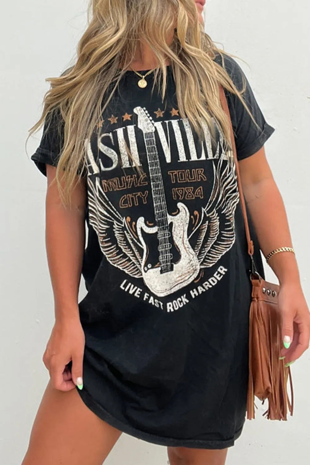 Graphic Round Neck Short Sleeve Tee Dress – Trendsi | ClozArt
