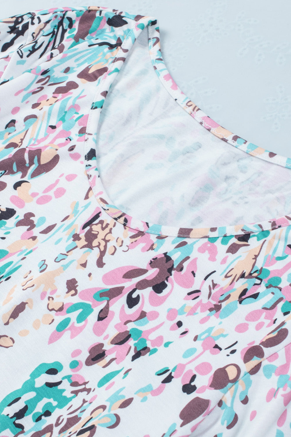 Printed Round Neck Balloon Sleeve Blouse – Trendsi | ClozArt