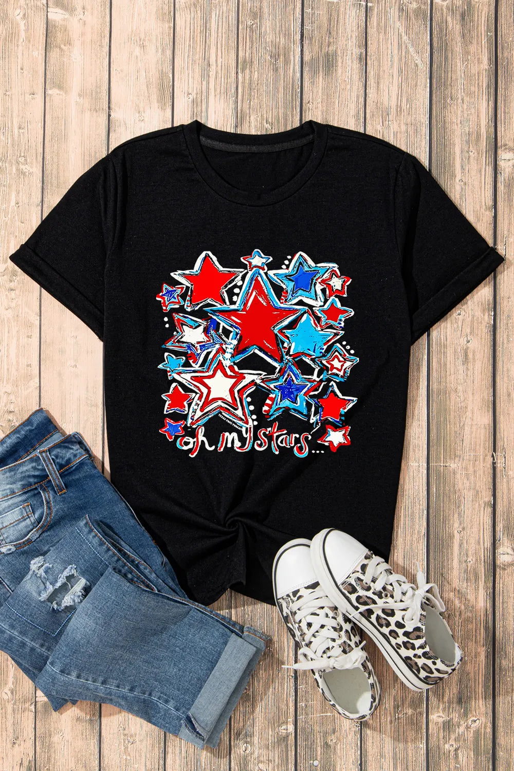 Graphic Round Neck Short Sleeve T-Shirt – Trendsi | ClozArt