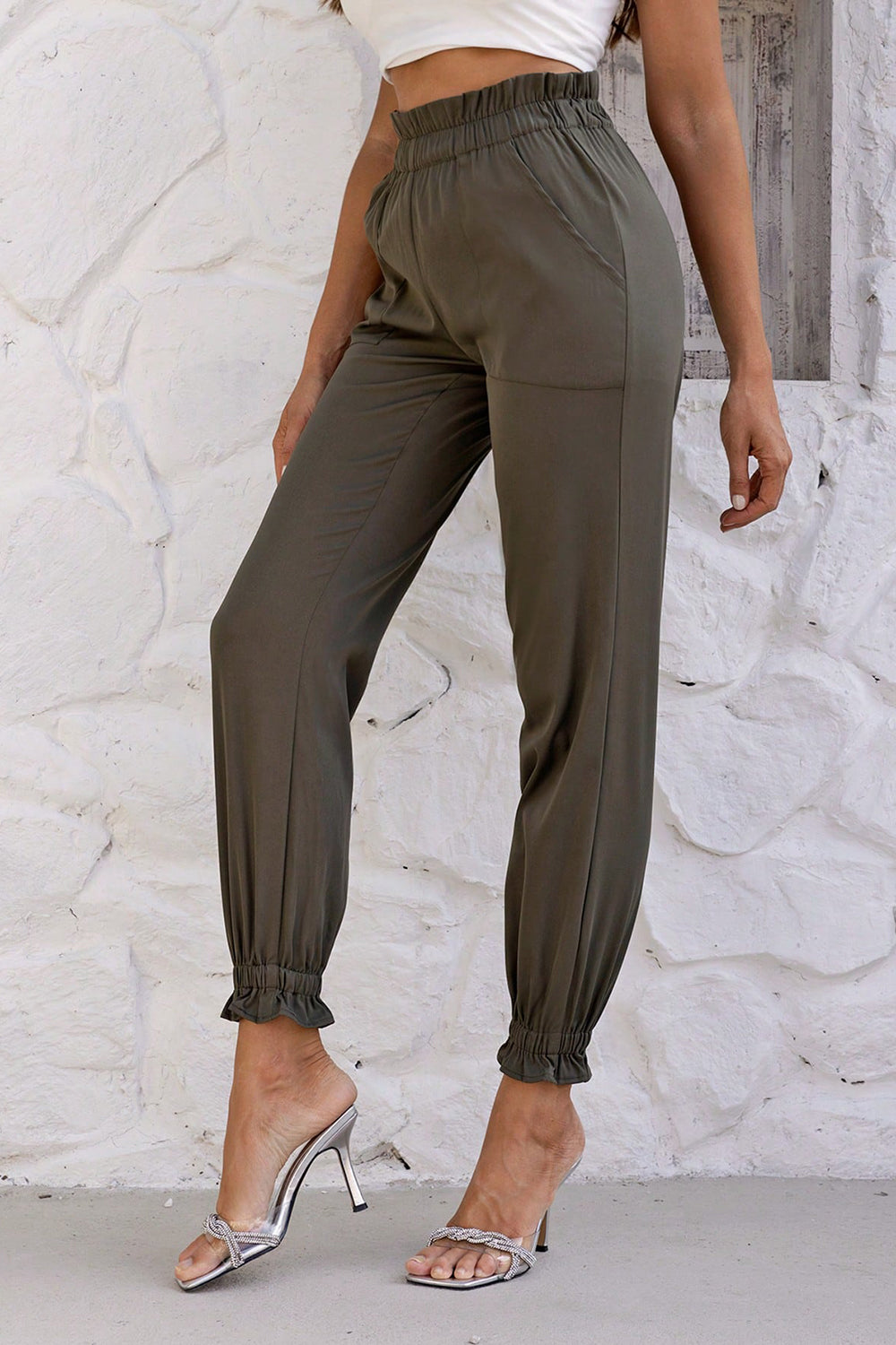 Paperbag Waist Pants with Pockets – Trendsi | ClozArt