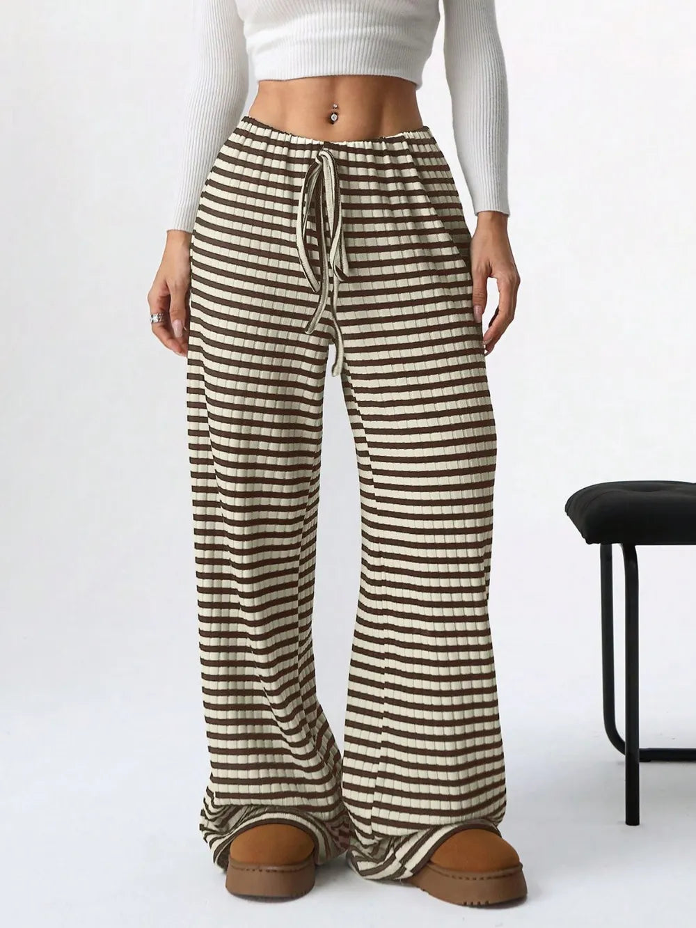 Tied Striped Wide Leg Pants – Trendsi | ClozArt