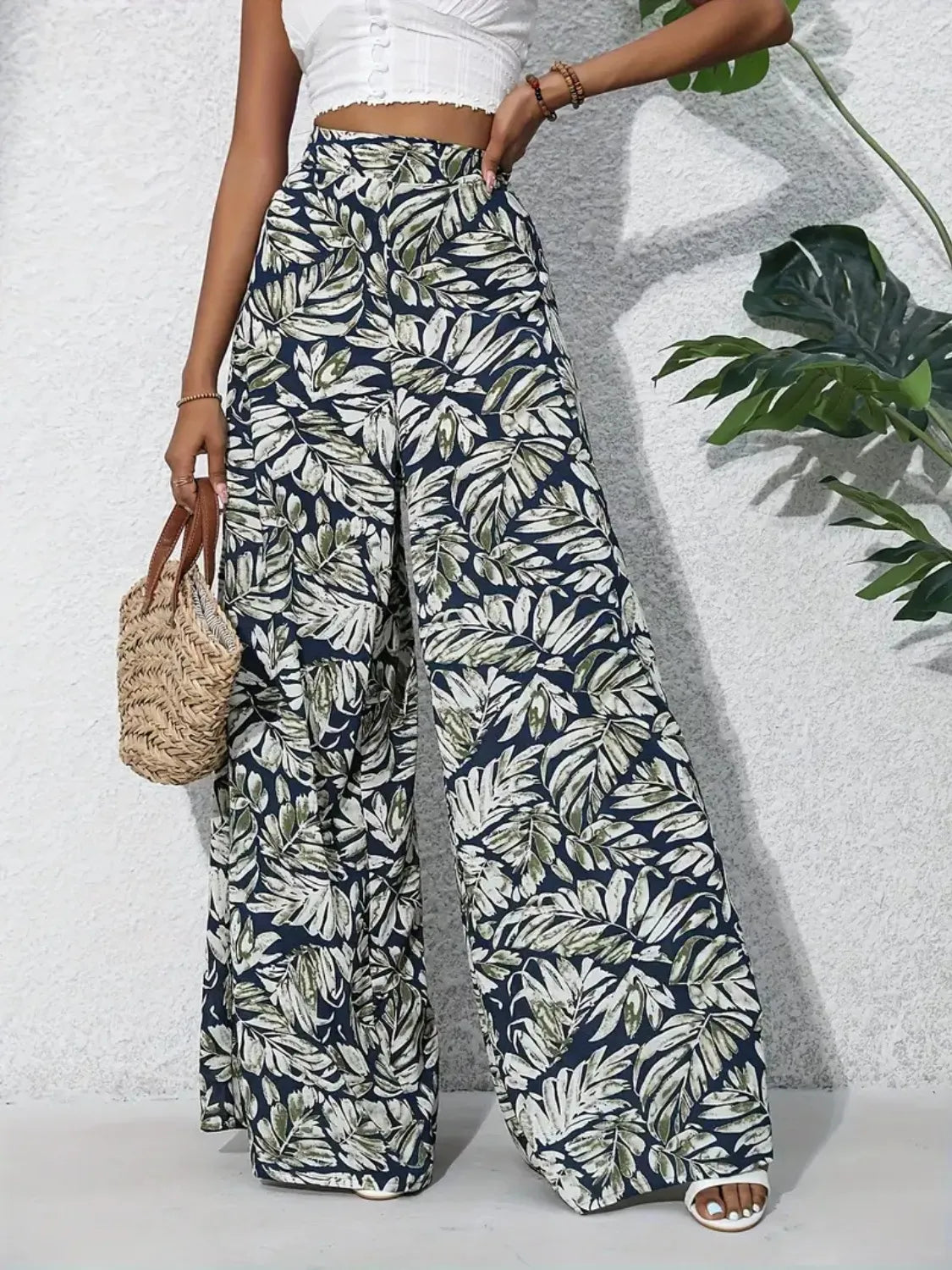 Printed High Waist Wide Leg Pants – Trendsi | ClozArt