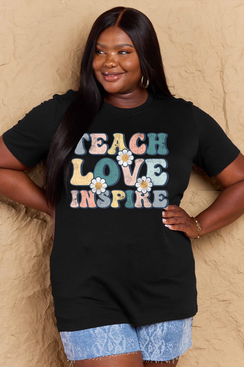 Simply Love Full Size TEACH LOVE INSPIRE Graphic Cotton T-Shirt – Trendsi | ClozArt