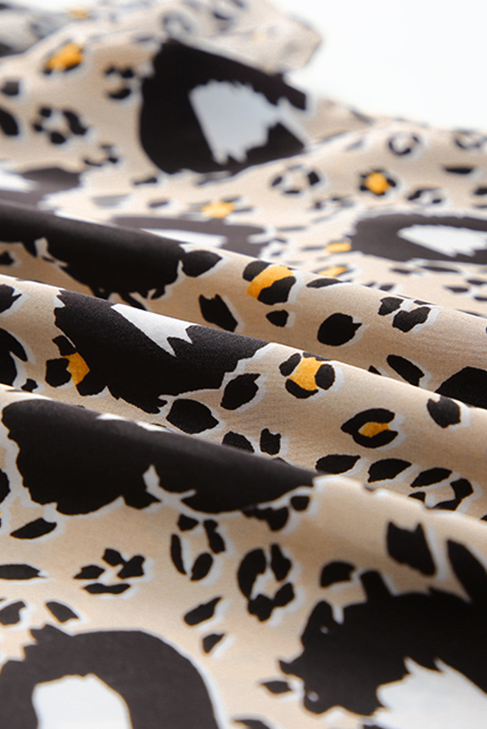 Animal Print Puff Sleeve Round Neck Blouse – Trendsi | ClozArt