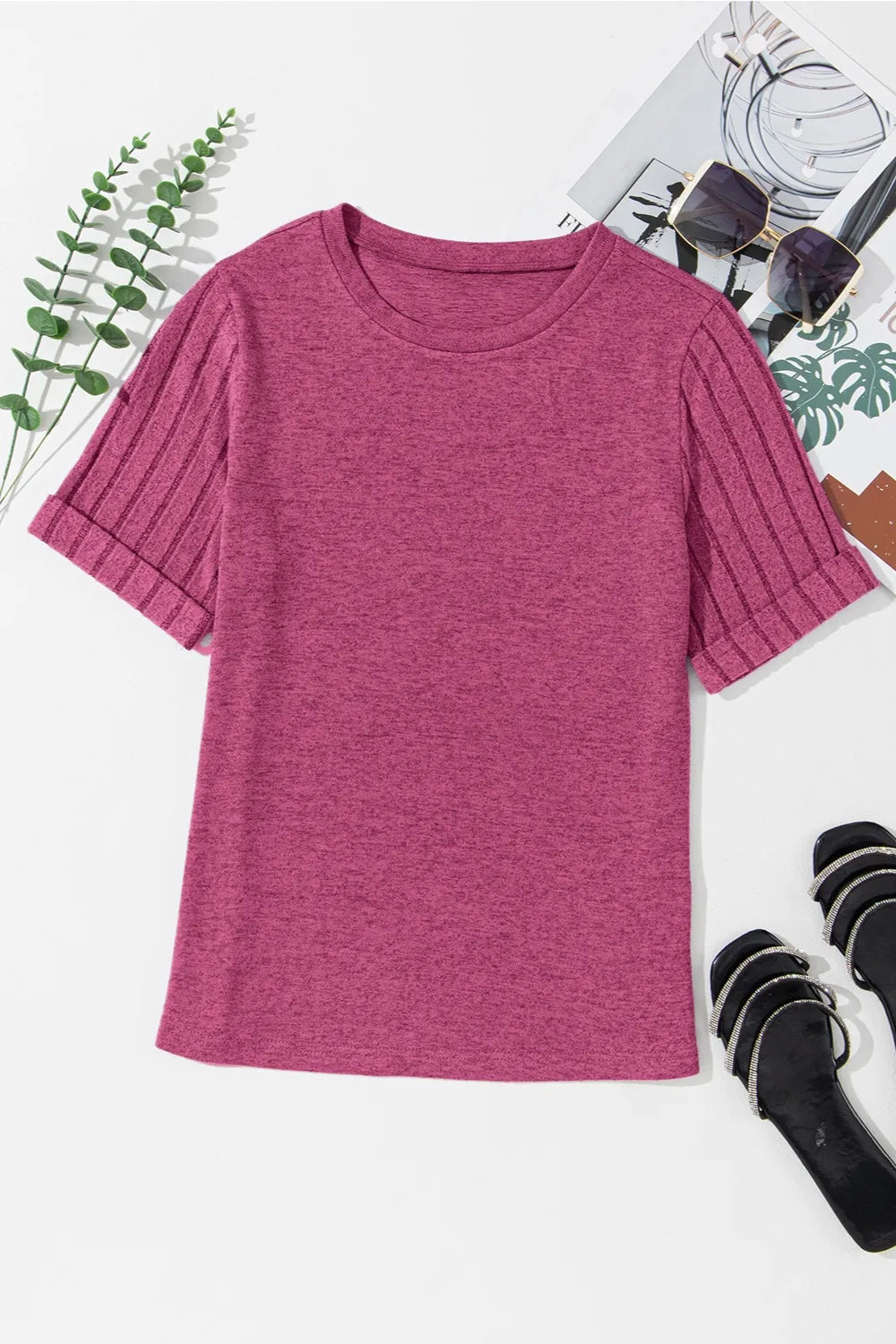 Round Neck Short Sleeve T-Shirt – Trendsi | ClozArt